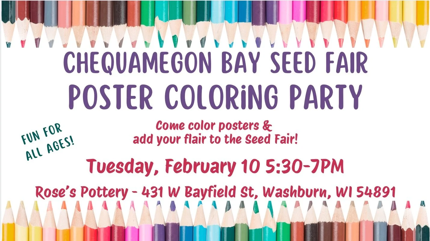 Come color with @forkincreations ! A cute way to make a lil community art for a great event. 

Also if you&rsquo;re a gardener or wanting to be; the Seed Fair is March 21st at the Bretting Center from 10-1 pm! 

#communitypotterystudio #washburnwi #c