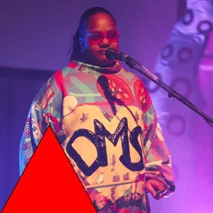a black woman singing .