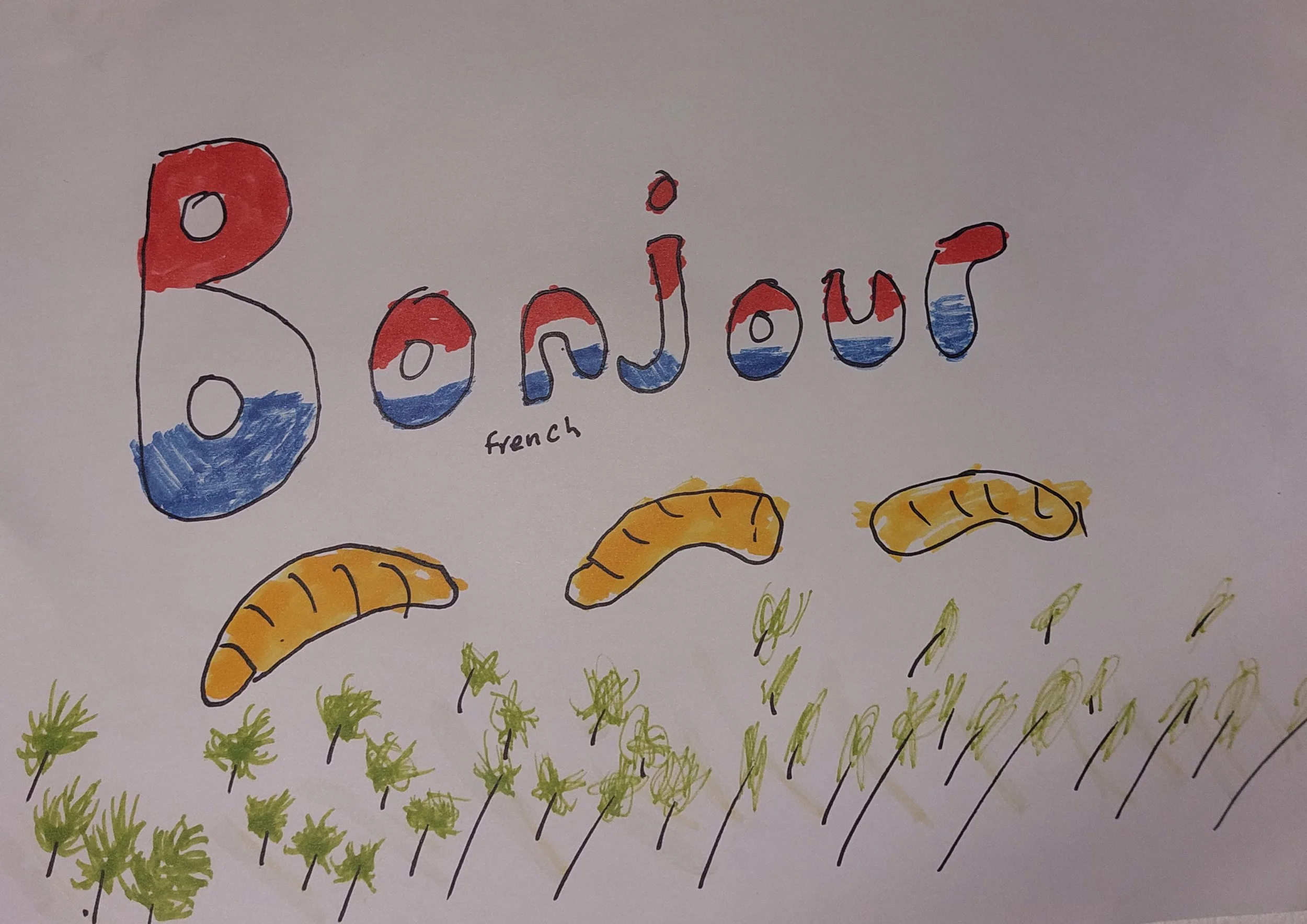 Hello sign collection Bonjour