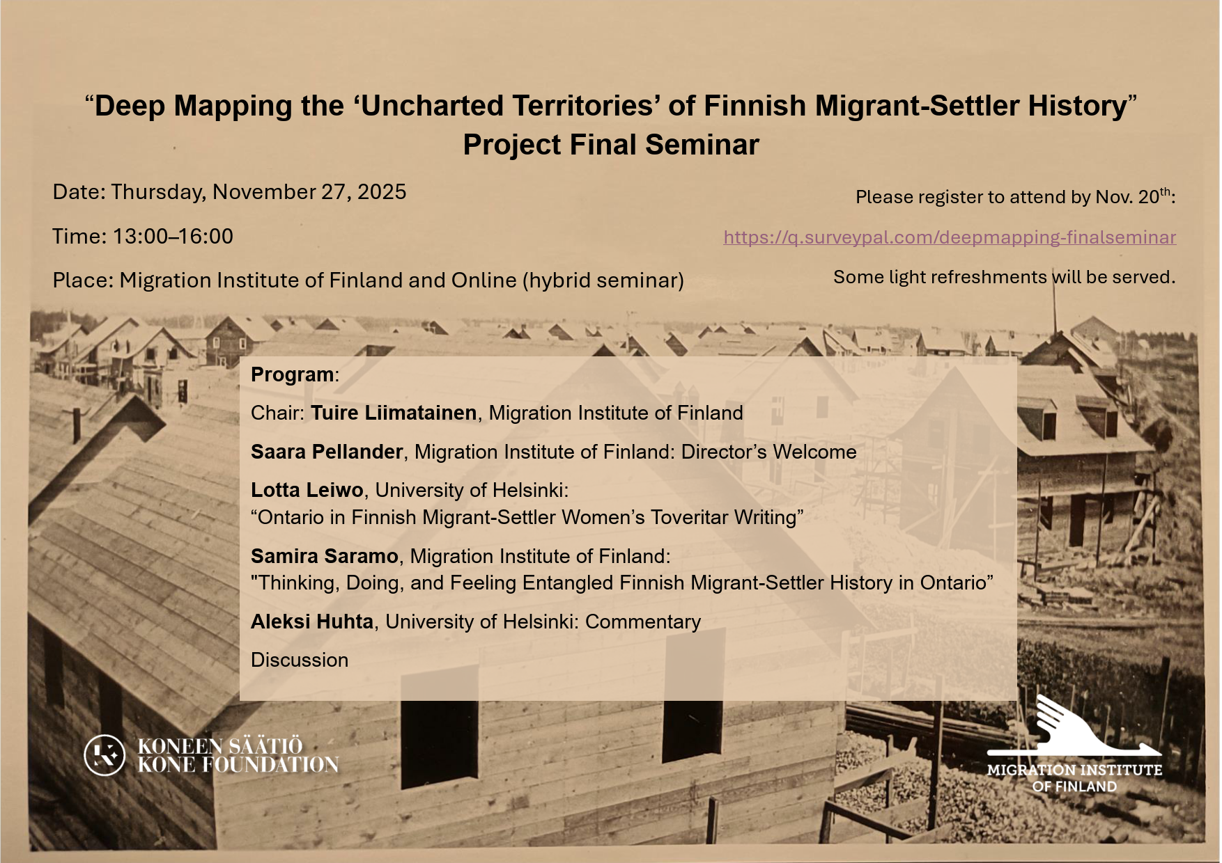 “Deep Mapping the ‘Uncharted Territories’ of Finnish Migrant-Settler History” is wrapping up