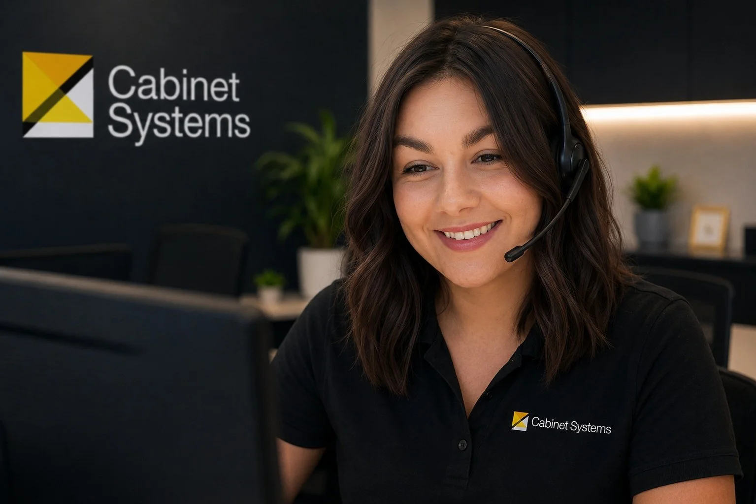 Cabinet Systems team member providing cut-to-size cabinet order support