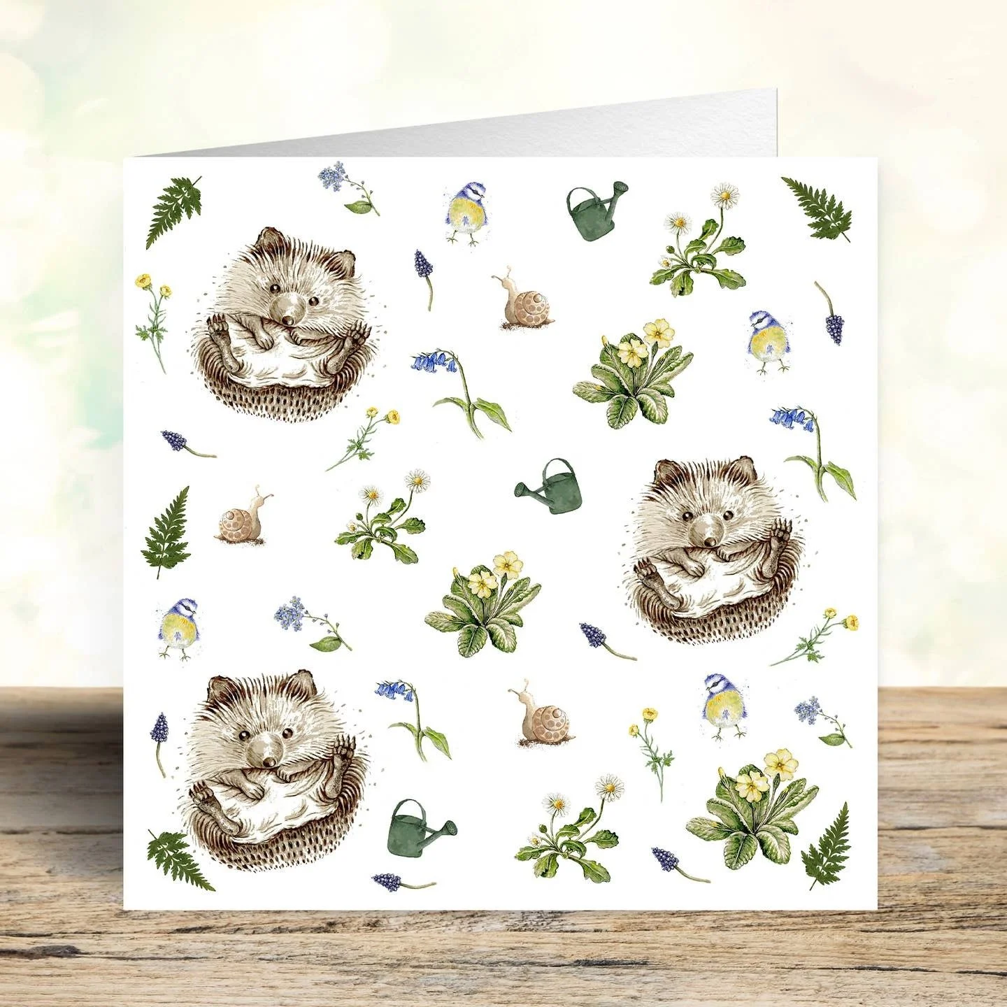 Happy Hedgehogs Greetings Card