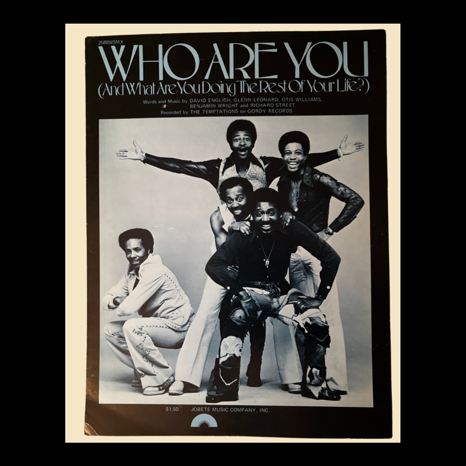 The Temptations ~ Who are You and What Are You Doing the  Rest of Your Life ~ 1976 ~ Sheet Music.