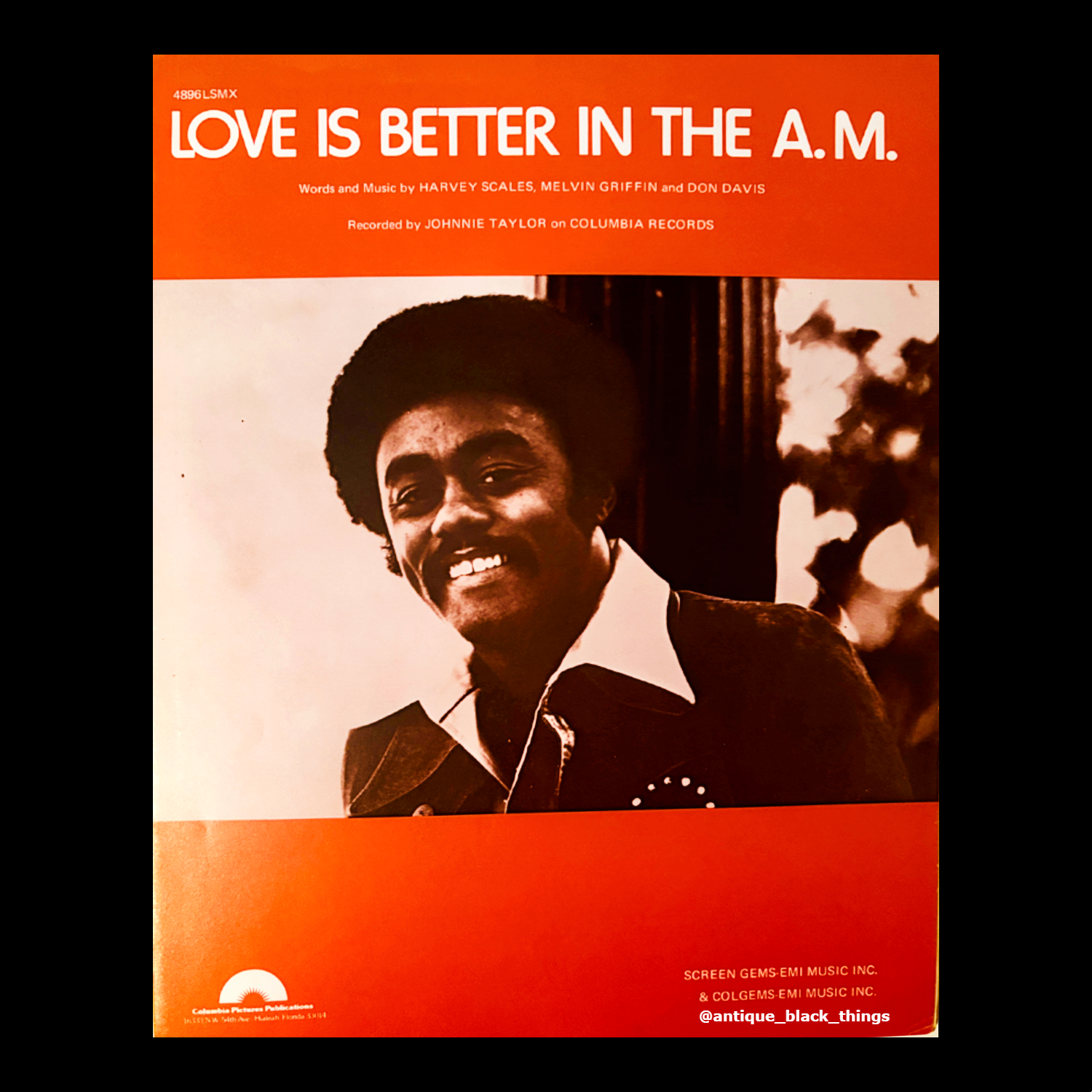 Johnnie Taylor ~ Love is Better in the A.M.  1977 ~ Sheet Music.