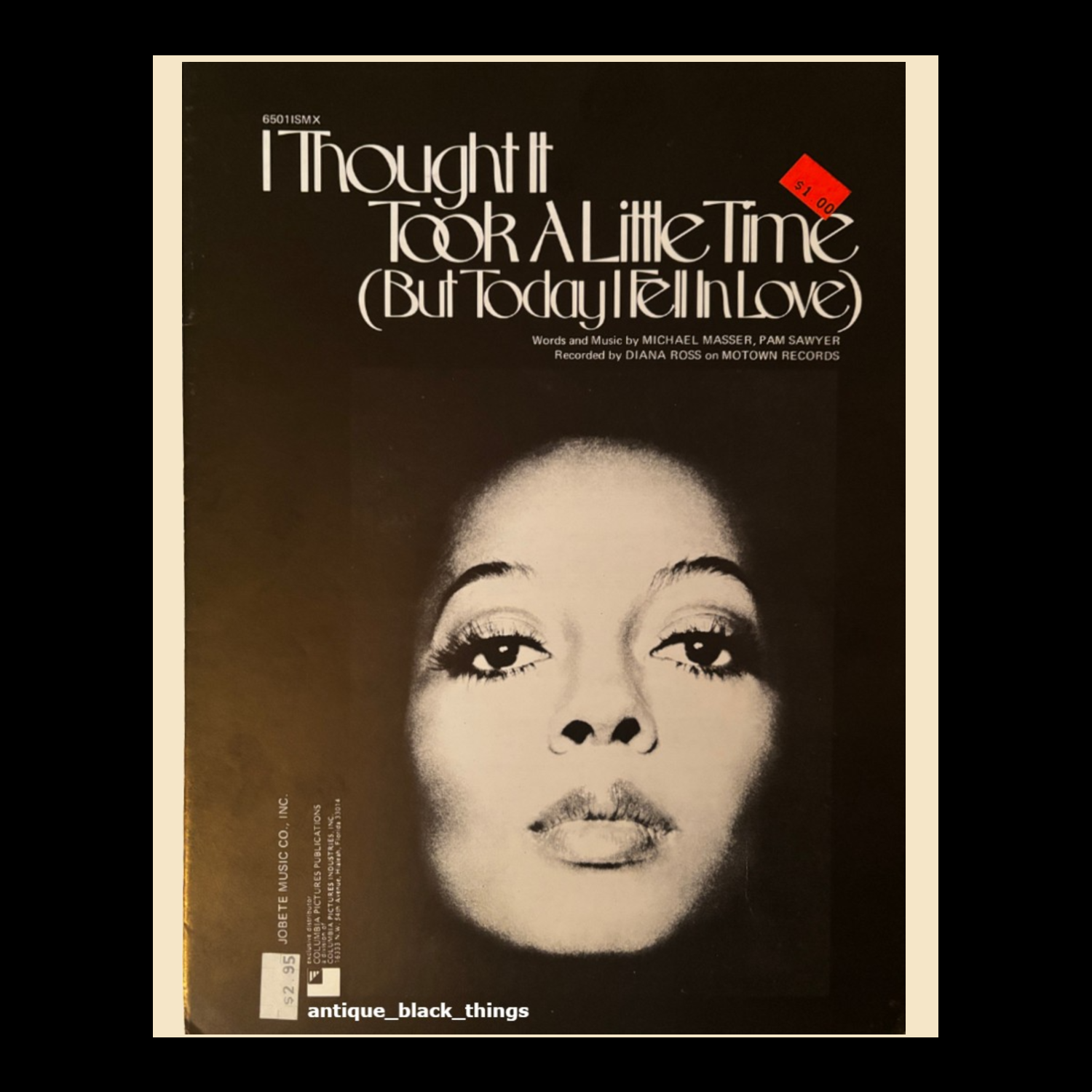 Diana Ross ~ I Thought it took a Little Time (  But Today I Fell in Love)  ~  1976 ~ Sheet Music.