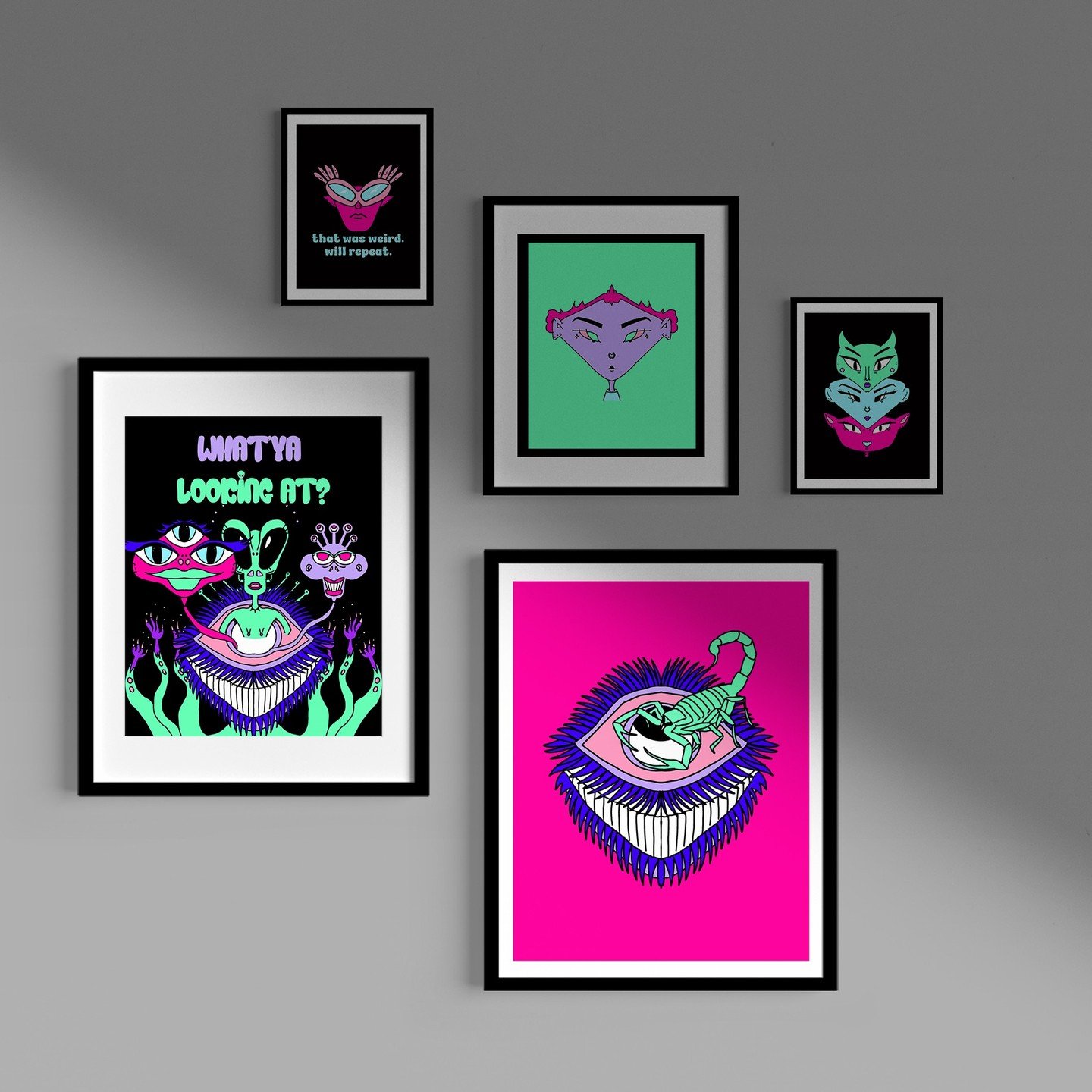 Collection of Illustrations #illustrations #posters #graphicdesigner #graphicdesign #alien #freelance #design #drawing #procreate