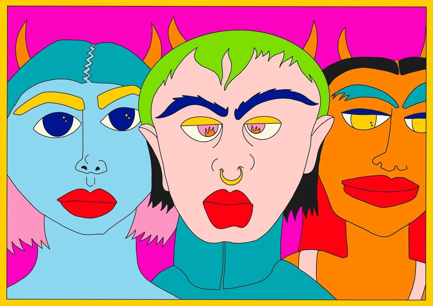 &ldquo;the devil in us&rdquo;

#illustration #colorful #colorfulart #colors #art #painting #drawing #illustrate #devil #devilinus #devils #queer #queerart