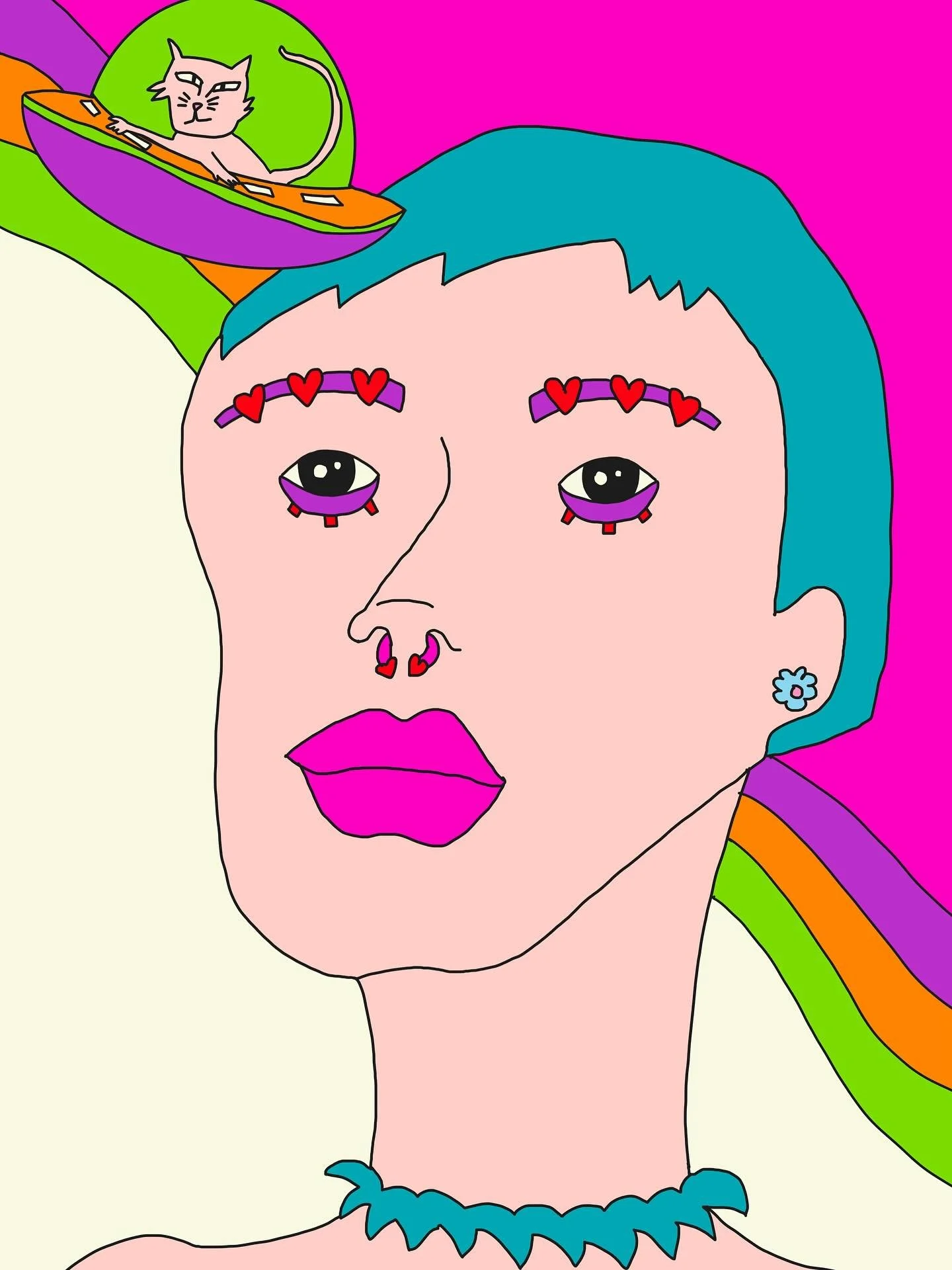 #colors#color#art#colorfulart#colorful#cat#alien#drawing#painting