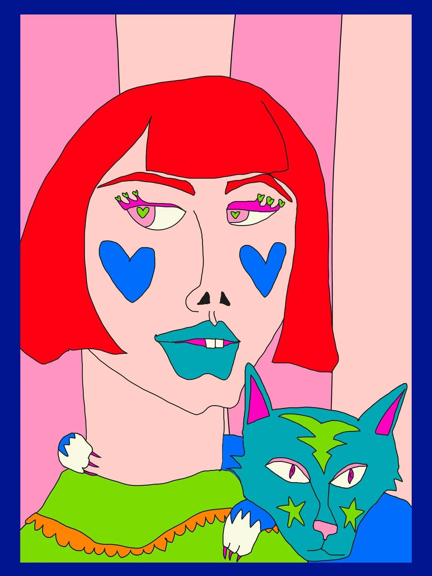 #colors#colorful#art#drawing#painting#cat#alien#colorfulart#illustration