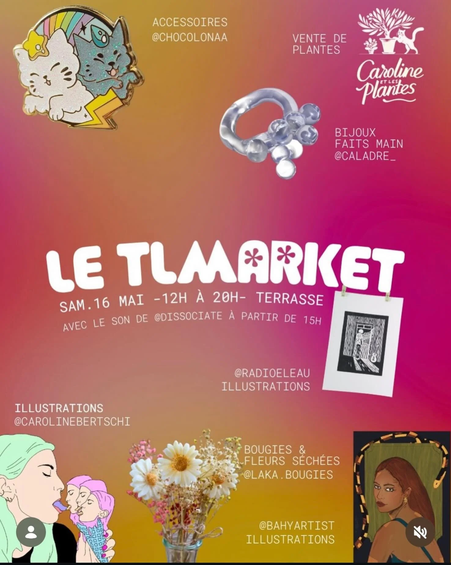 See you at the TLM market on Saturday 🌞 from 12pm to 8pm.