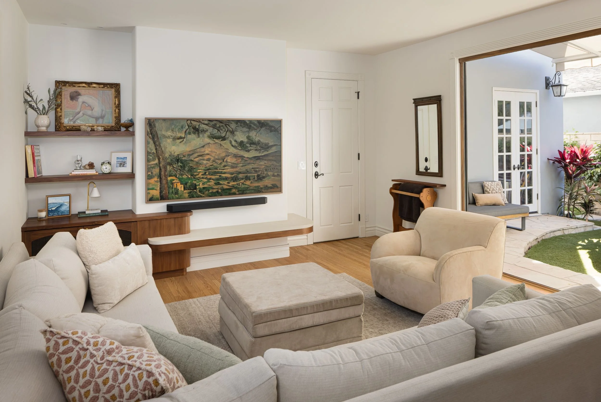 Living room indoor outdoor living space remodel in the South Bay