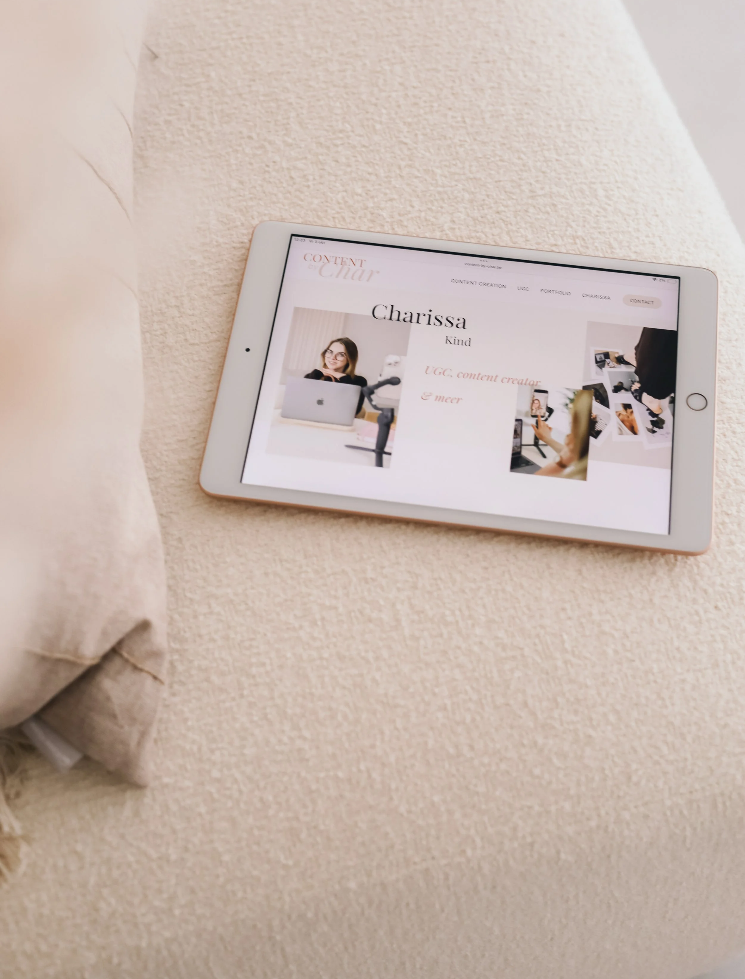 portfolio website Content by Char
