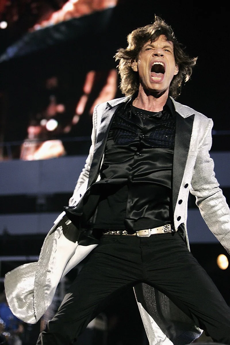 Mick Jagger performs on stage at San Siro Stadium on July 11, 2006 in Milan