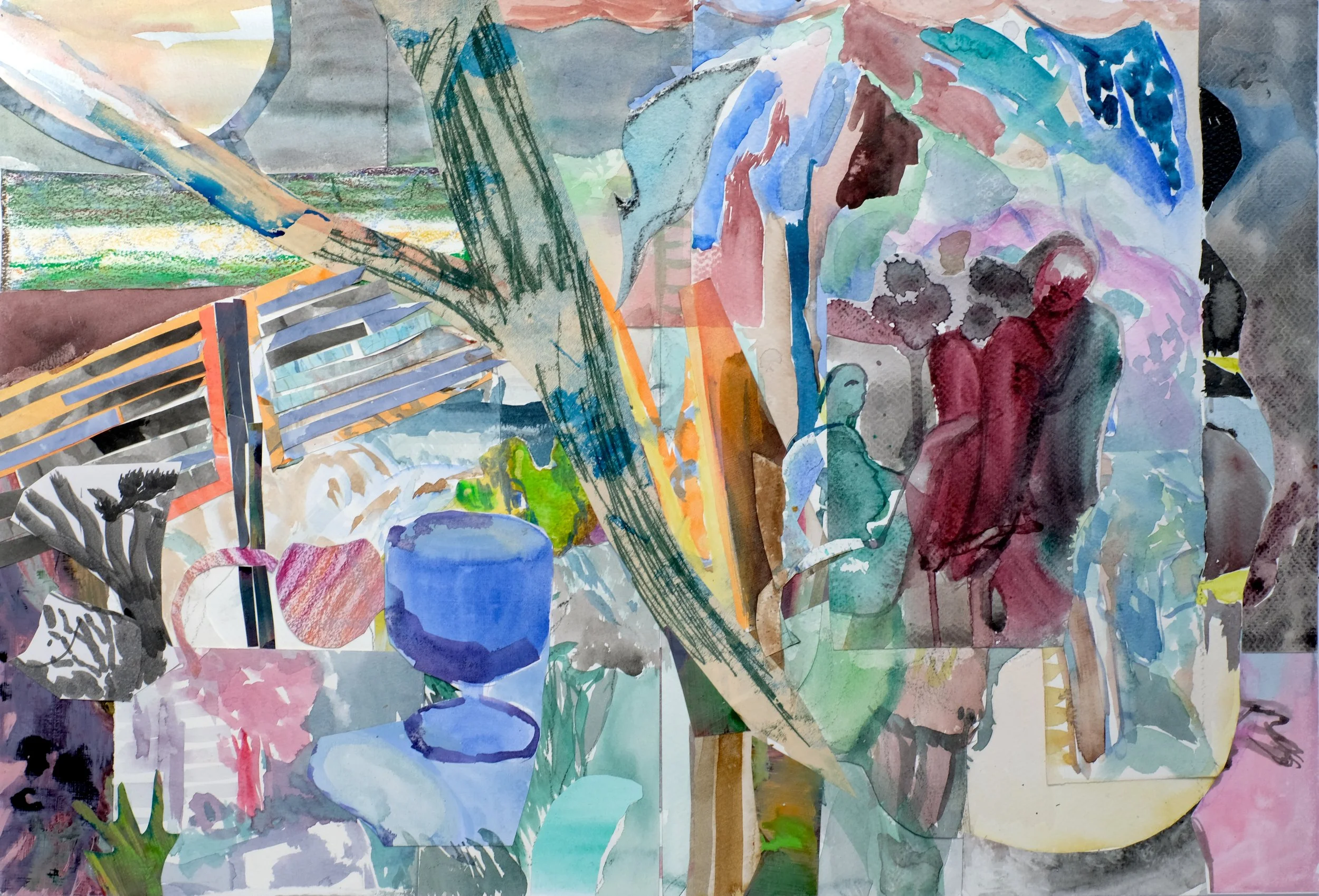 Drink it Down,
Collage and Mixed Medium on Paper,
38cm x 56cm
