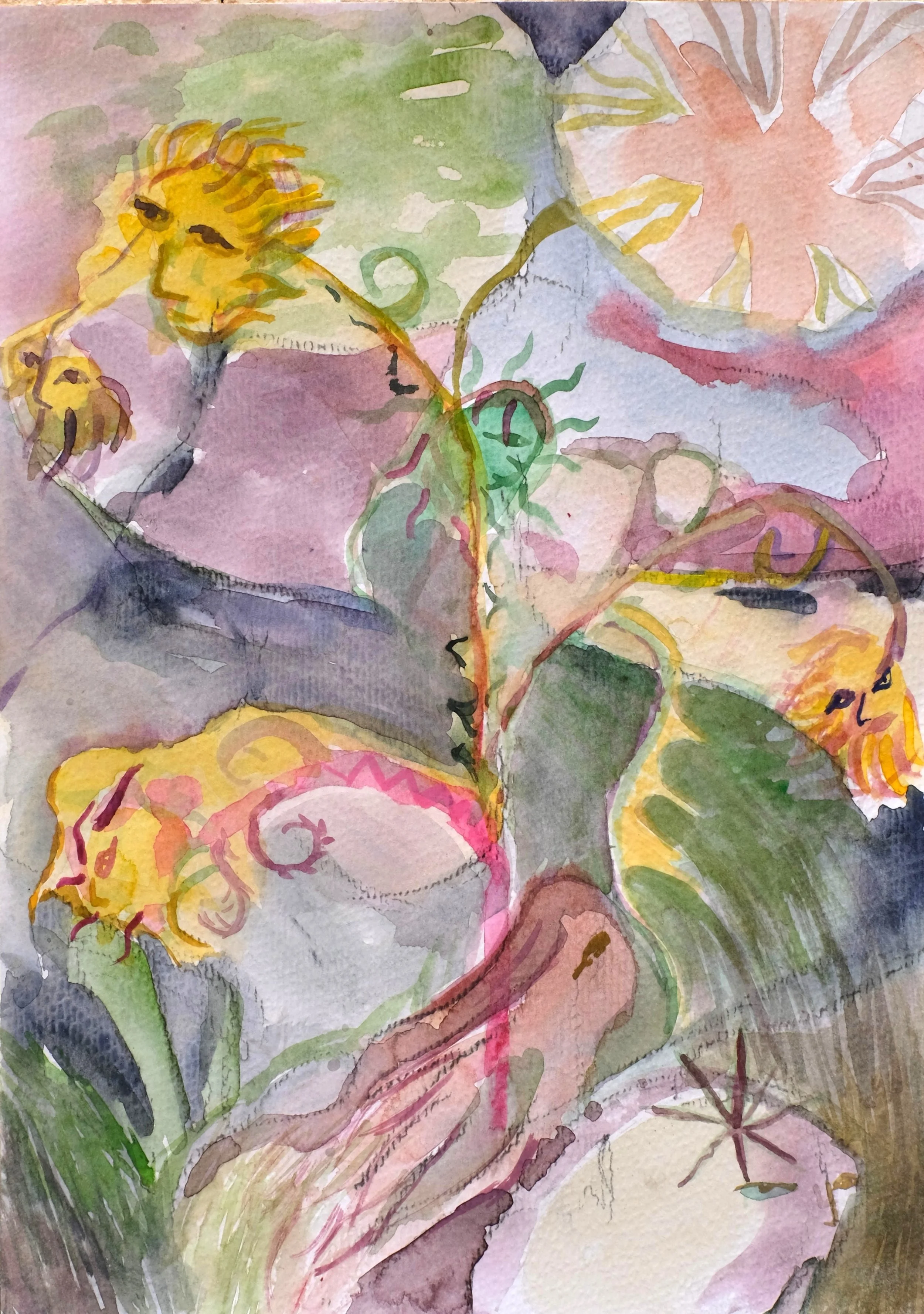 Thistles,
Watercolour on Paper,
30.8 × 23.4 cm (12.1” × 9.2”)