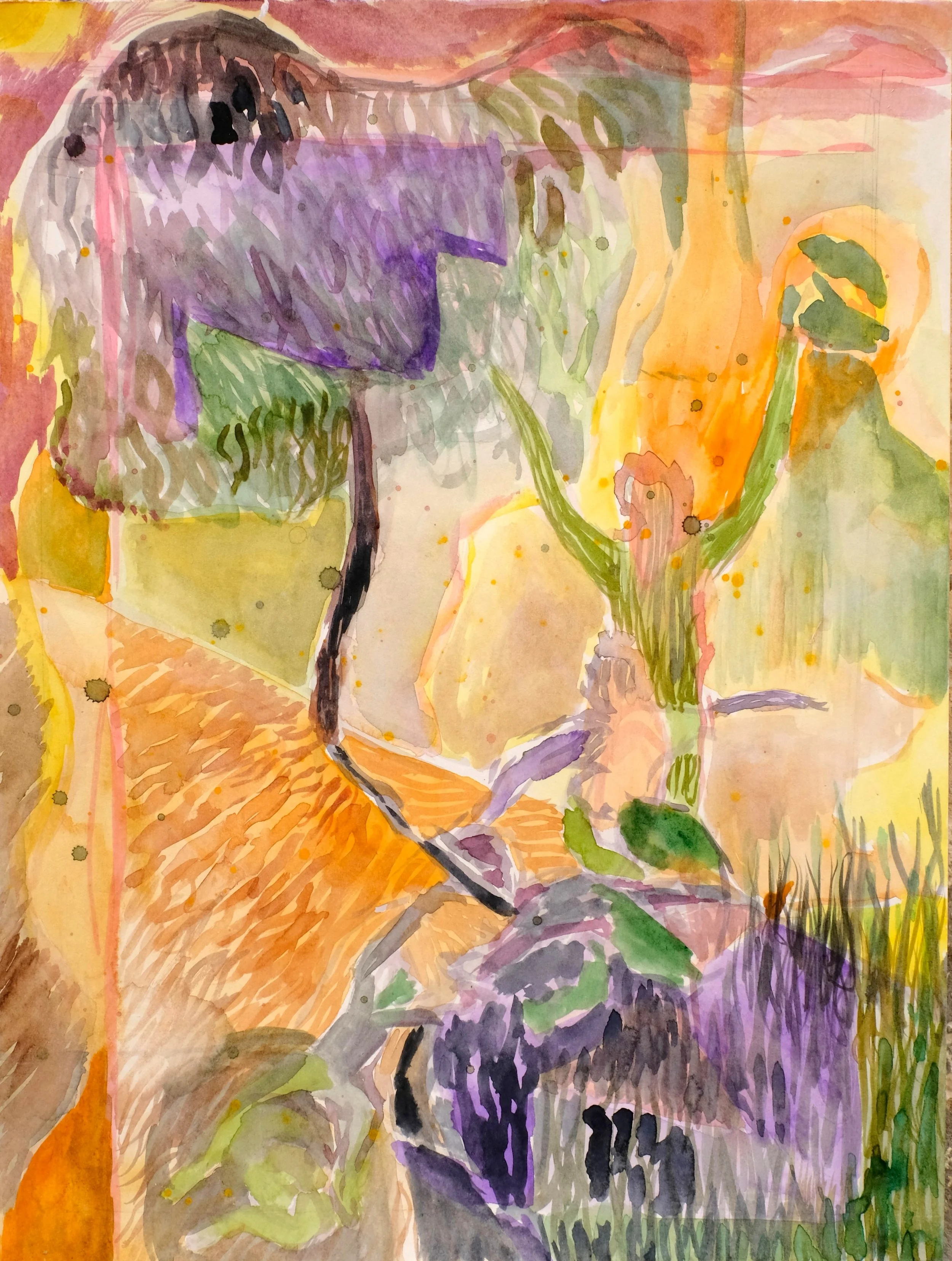 Shadow of the Tree,
Watercolour on Paper,
30.8 x 23.4cm (12.1” × 9.2”)