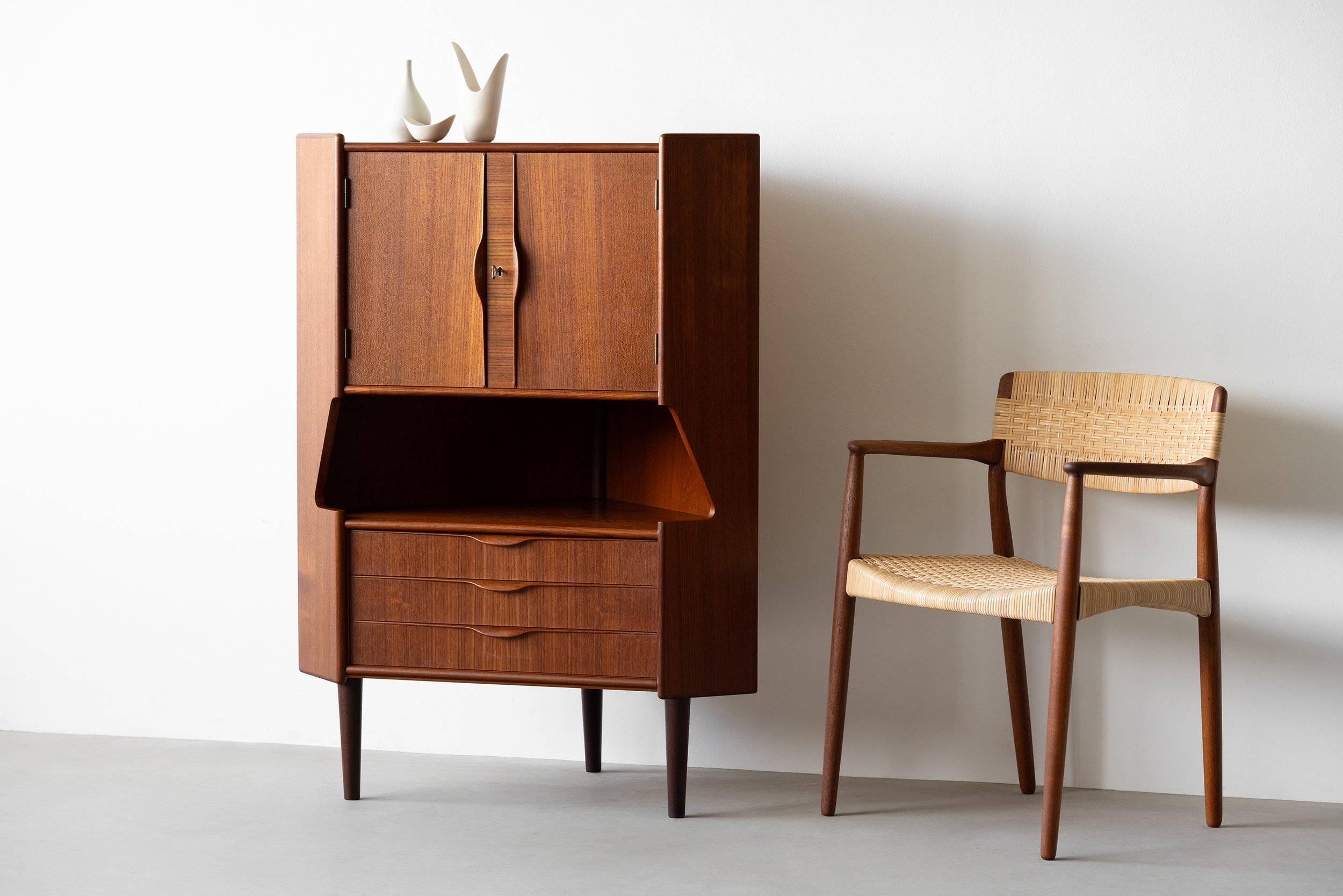 Danish corner bar cabinet