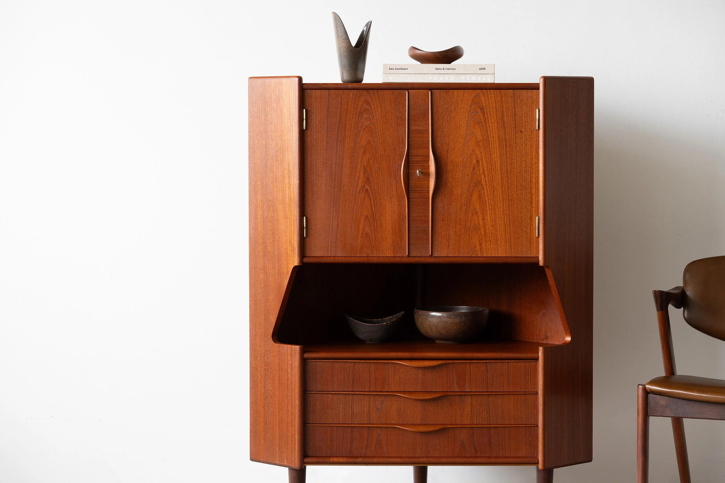 Danish corner bar cabinet