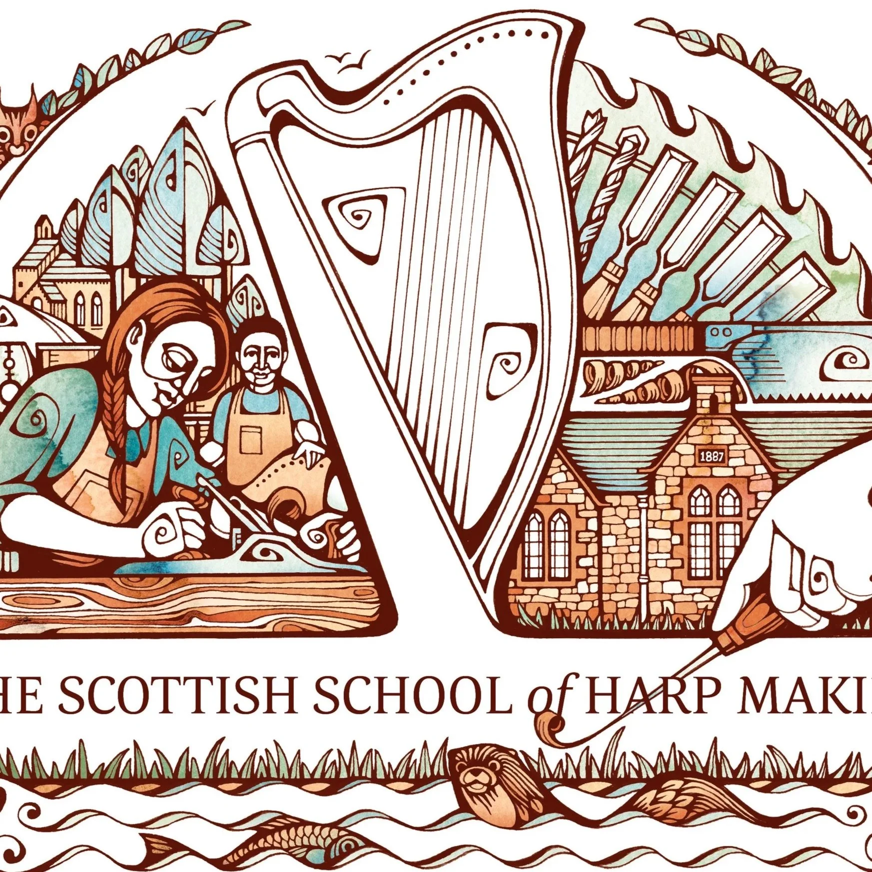 School of Harp Making identity