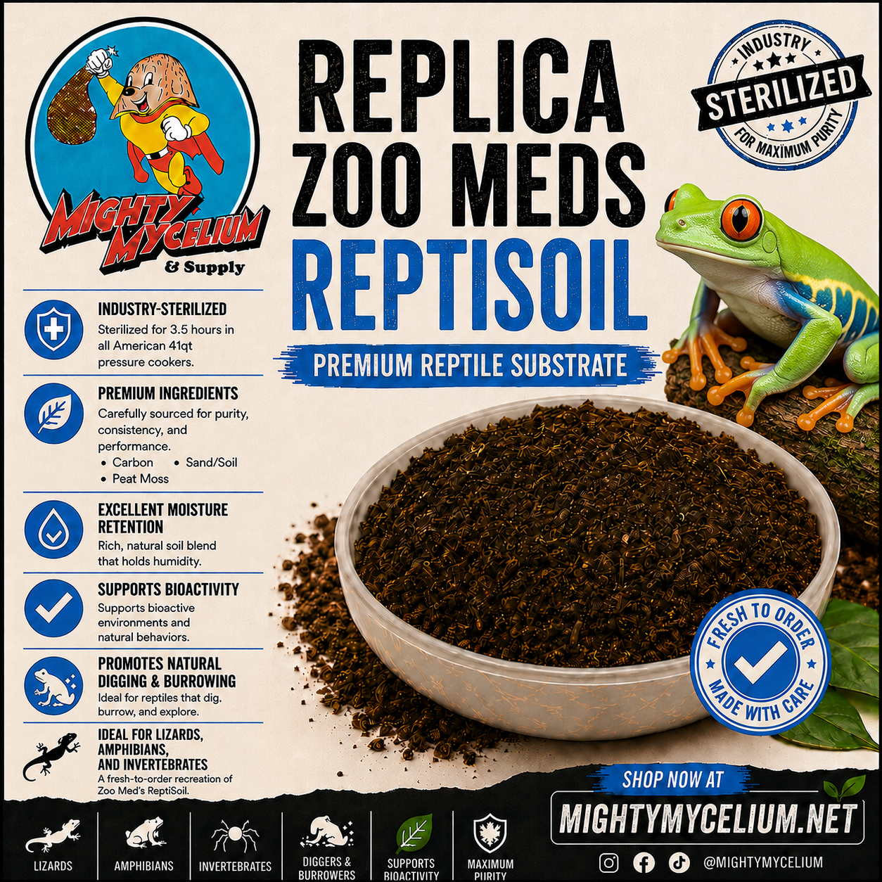 Zoo Meds ReptiSoil Replica Sterile Peatmoss Bedding (6Lb Bag)