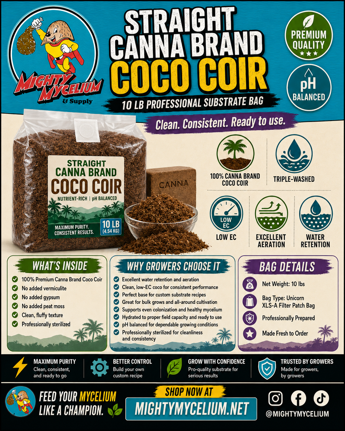 Coco Substrate Fruiting Bags