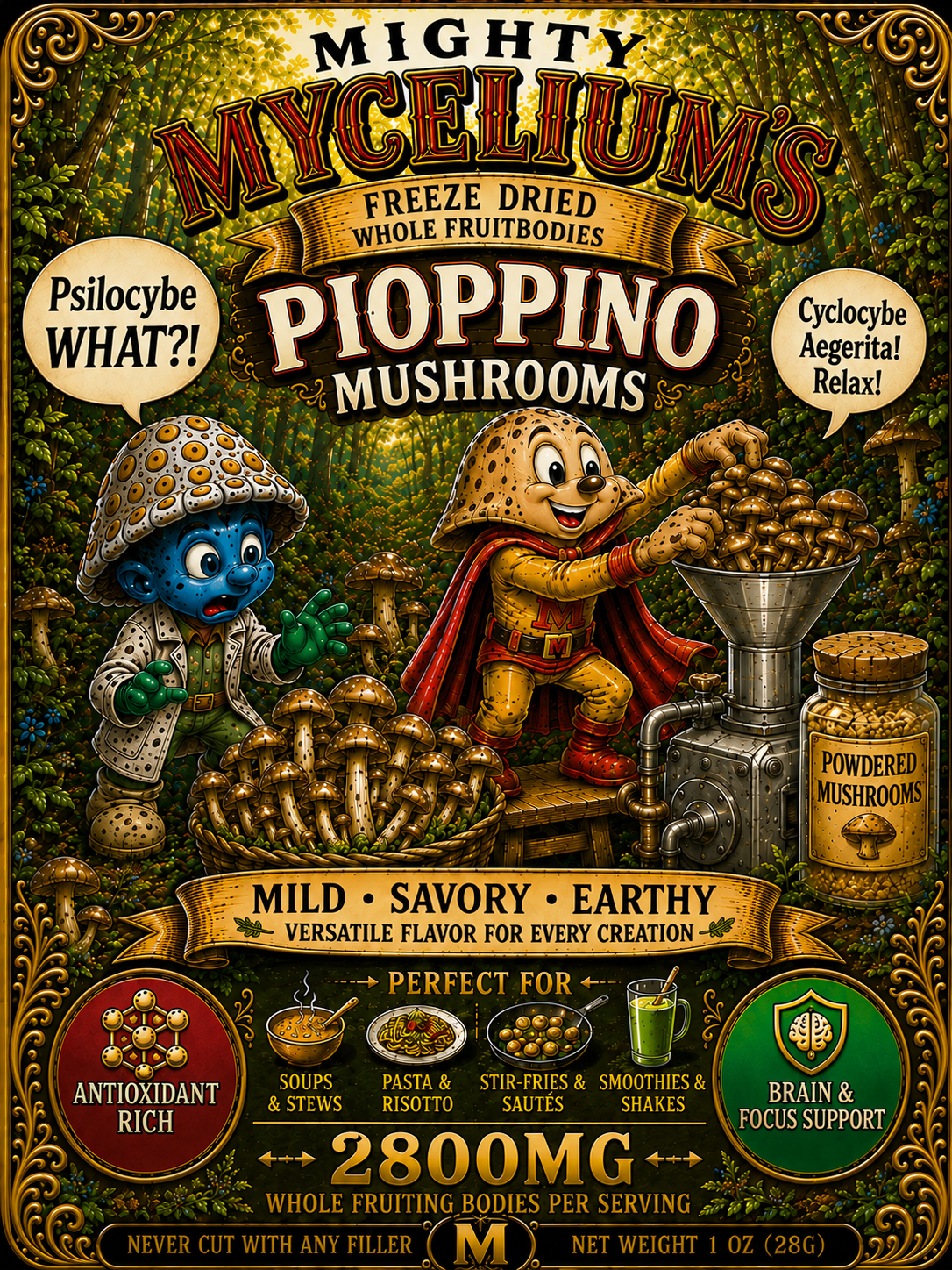 Pioppino Freeze Dried Whole Fruitbodies.png