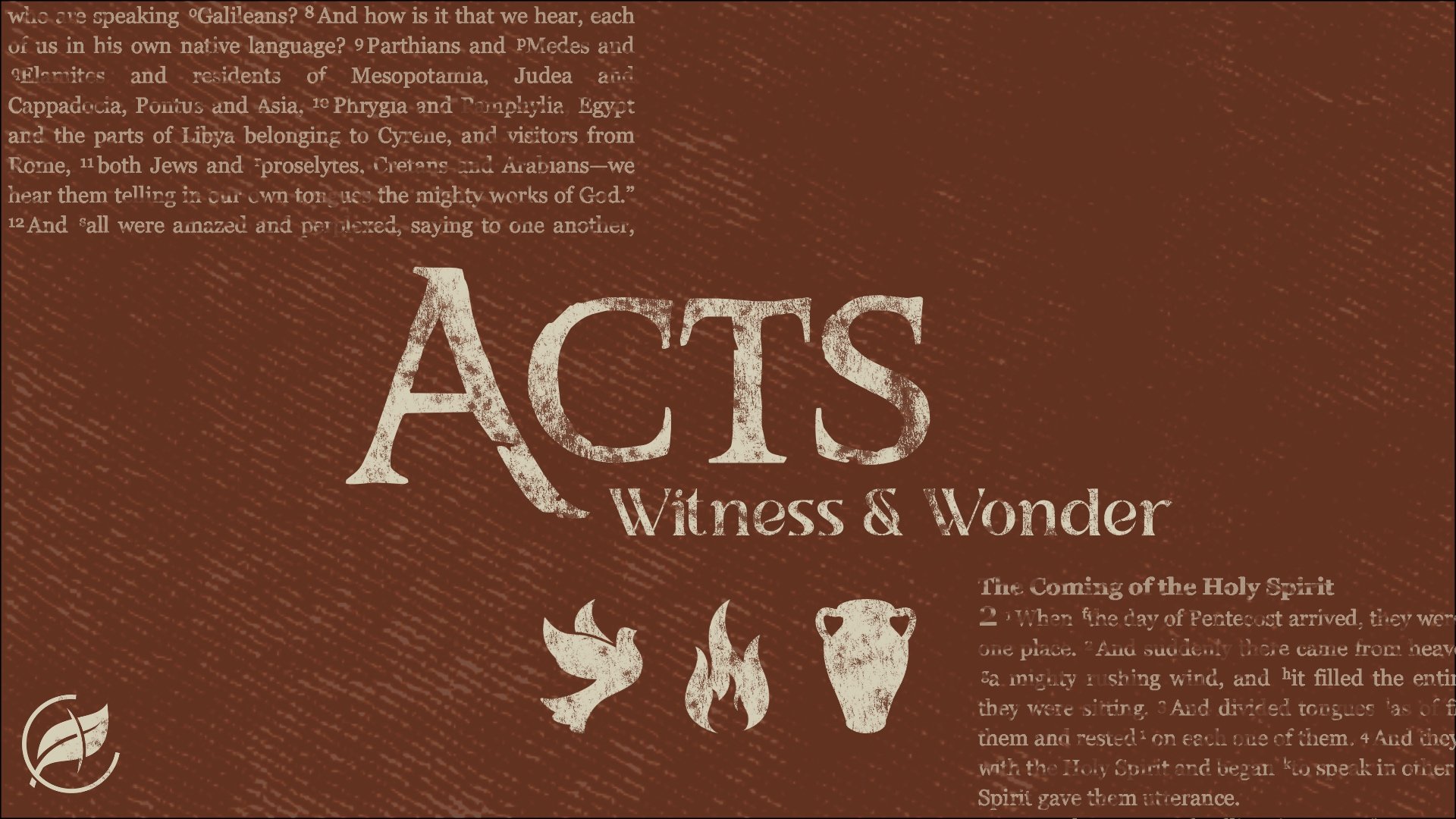 Acts: Witness & Wonder (Current Sermon Series)