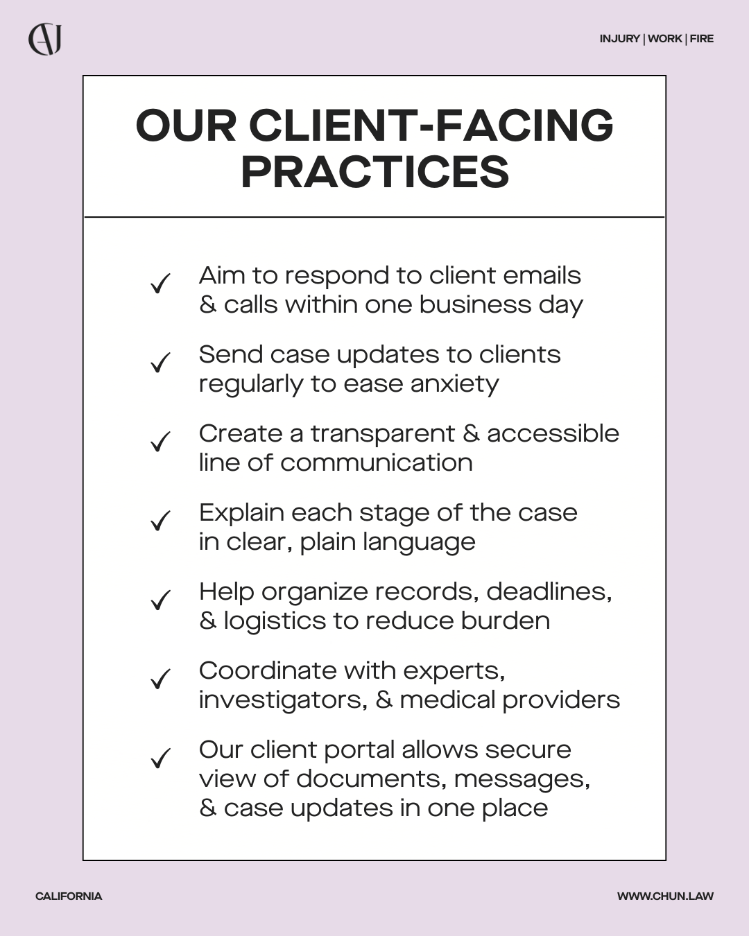 Our Client-Facing Practices