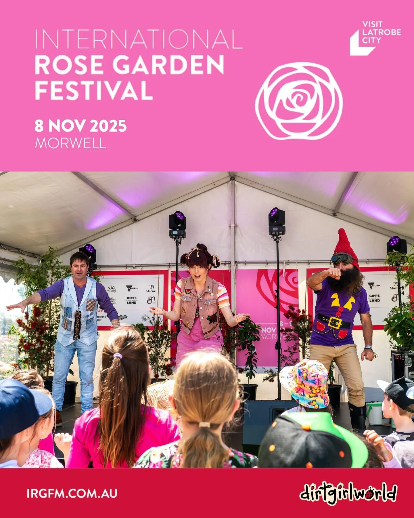 The roses are ready to party and so are we! 🌹
This Saturday 8 November, Scrapboy, Costa the Garden Gnome &amp; I are heading to the International Rose Garden Festival Morwell for a full day of nature-lovin&rsquo; fun.

🌿 11:30 am &ndash; The Grubby