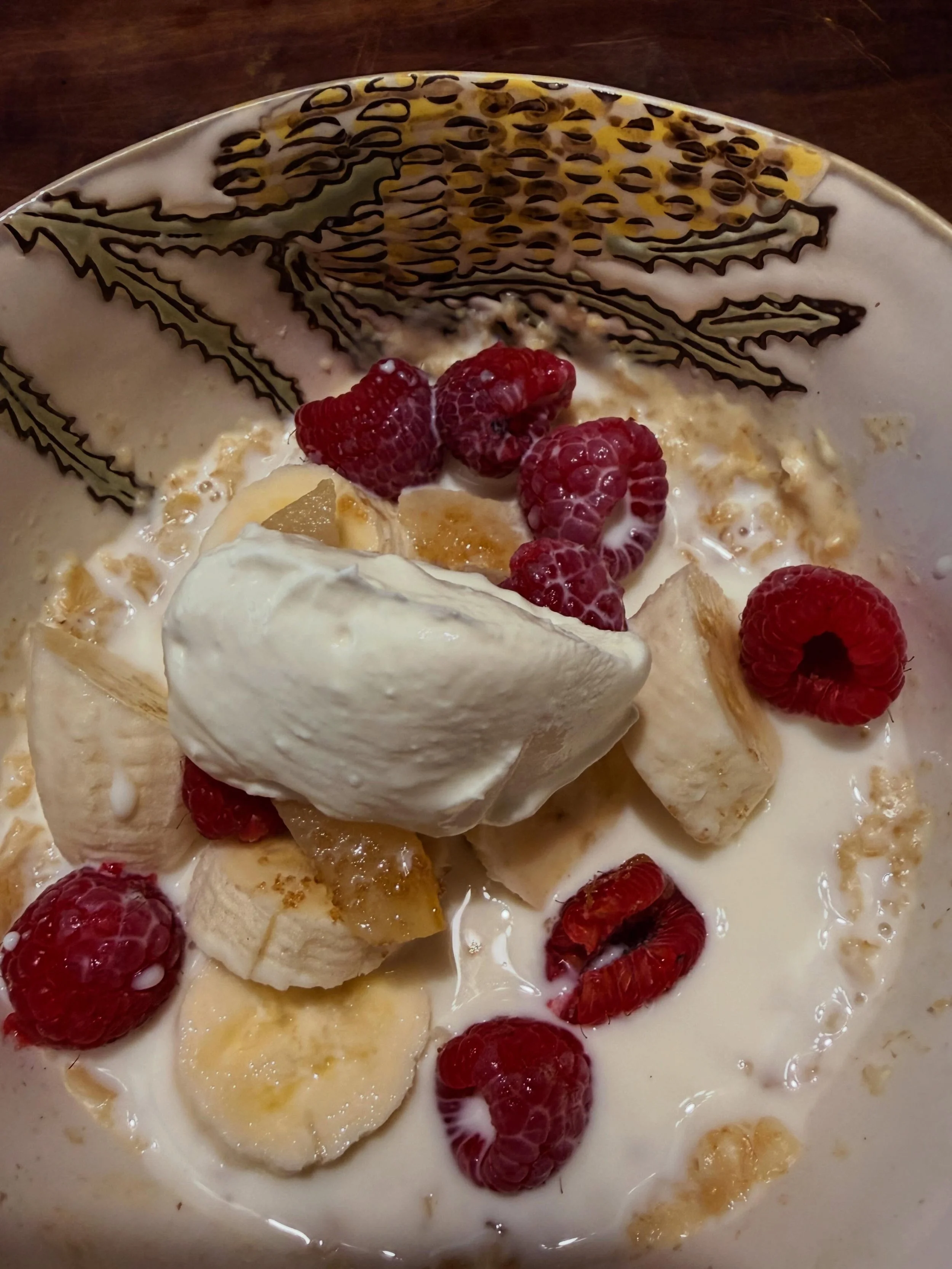It&rsquo;s June &hellip; wintertime here in dirtgirlworld and I&rsquo;m leaning into porridge. Today it was warm and fluffy and served with  fresh raspberries, banana and home poached pears with ginger and black pepper topped with yummy yoghurt. Lots