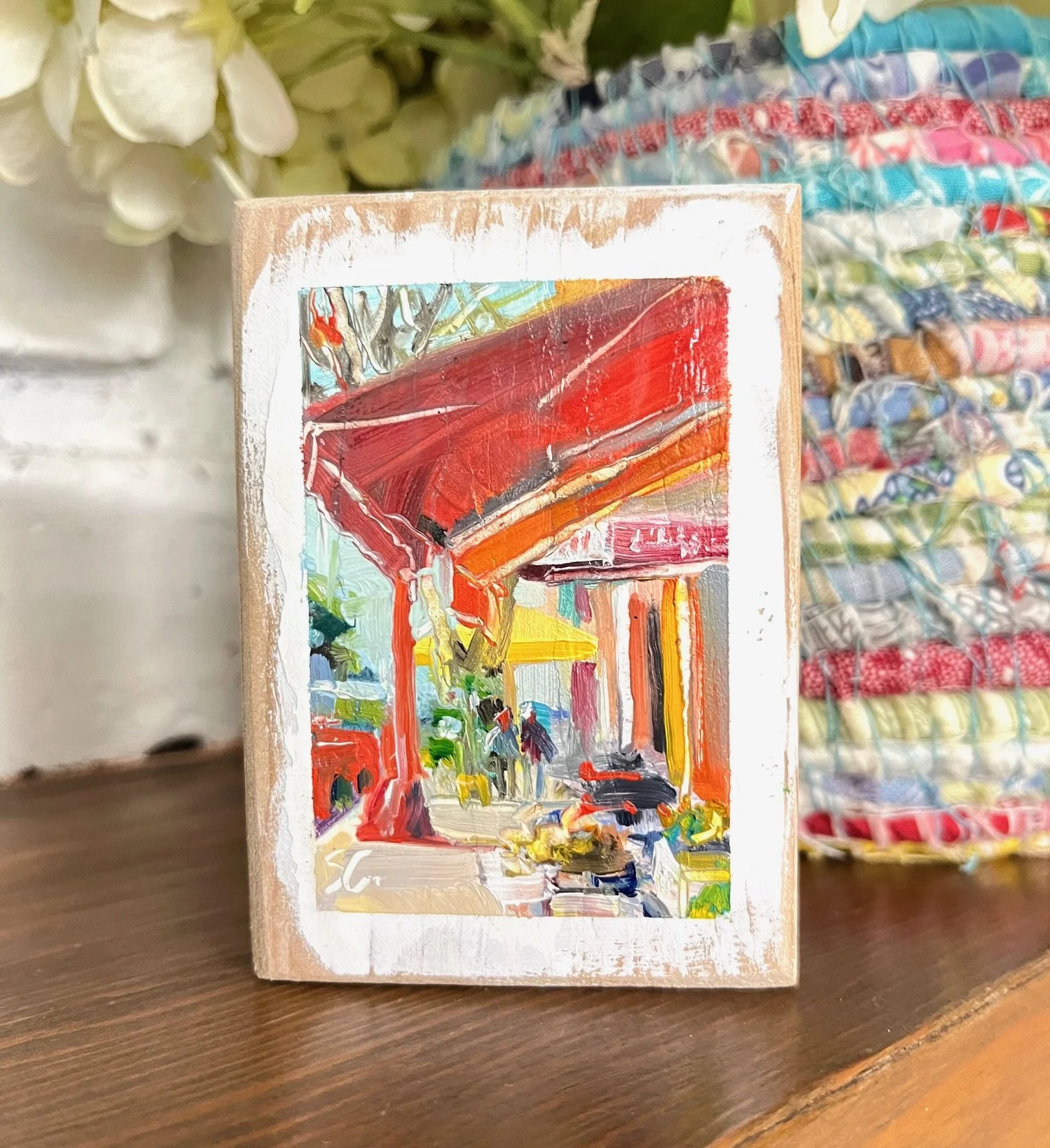 Chinatown, 3.5 x 2.5 inch, original oil on wood