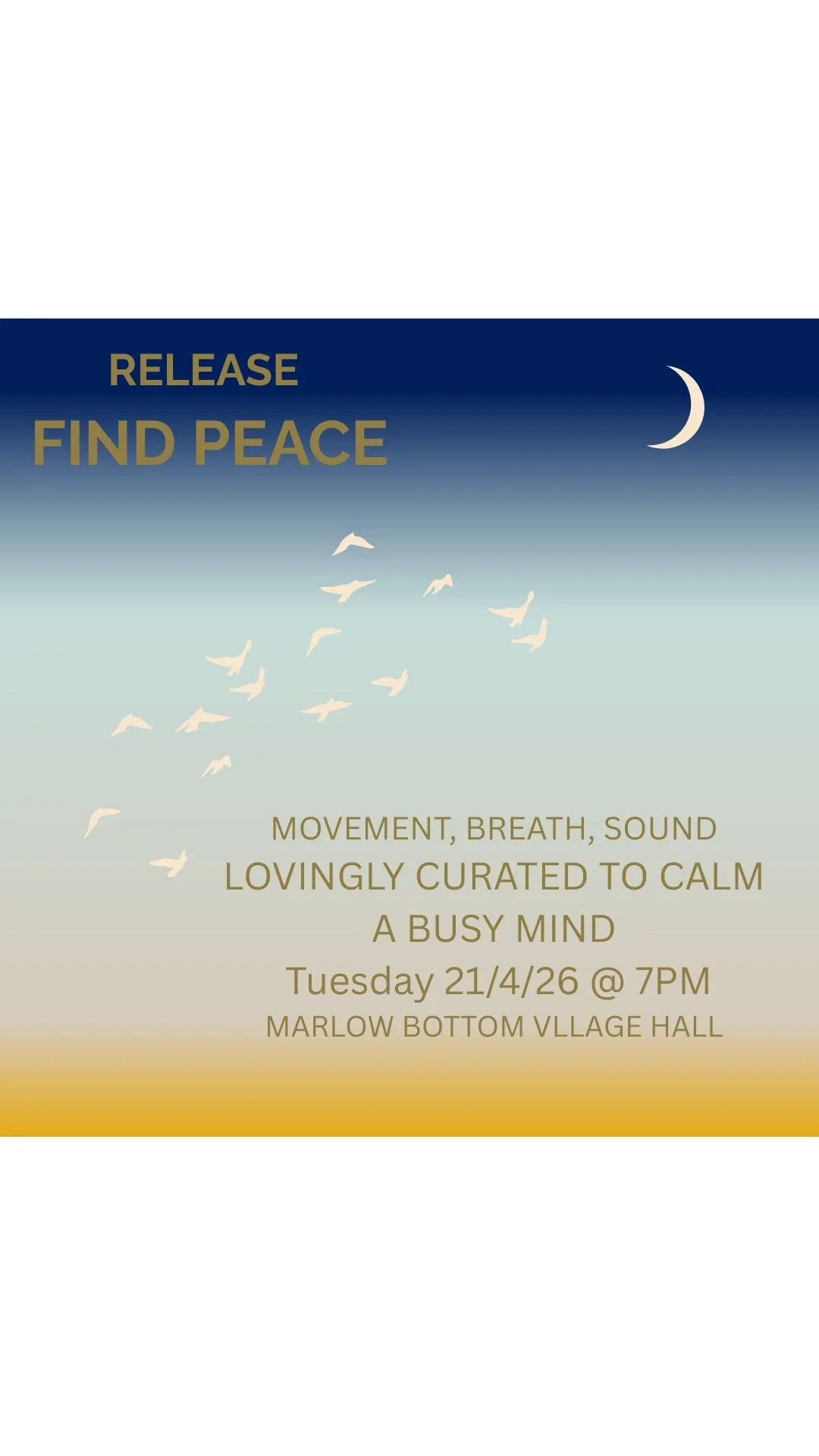 Movement, Breath & Sound Journey 21 April 2026 - Marlow Bottom Village Hall