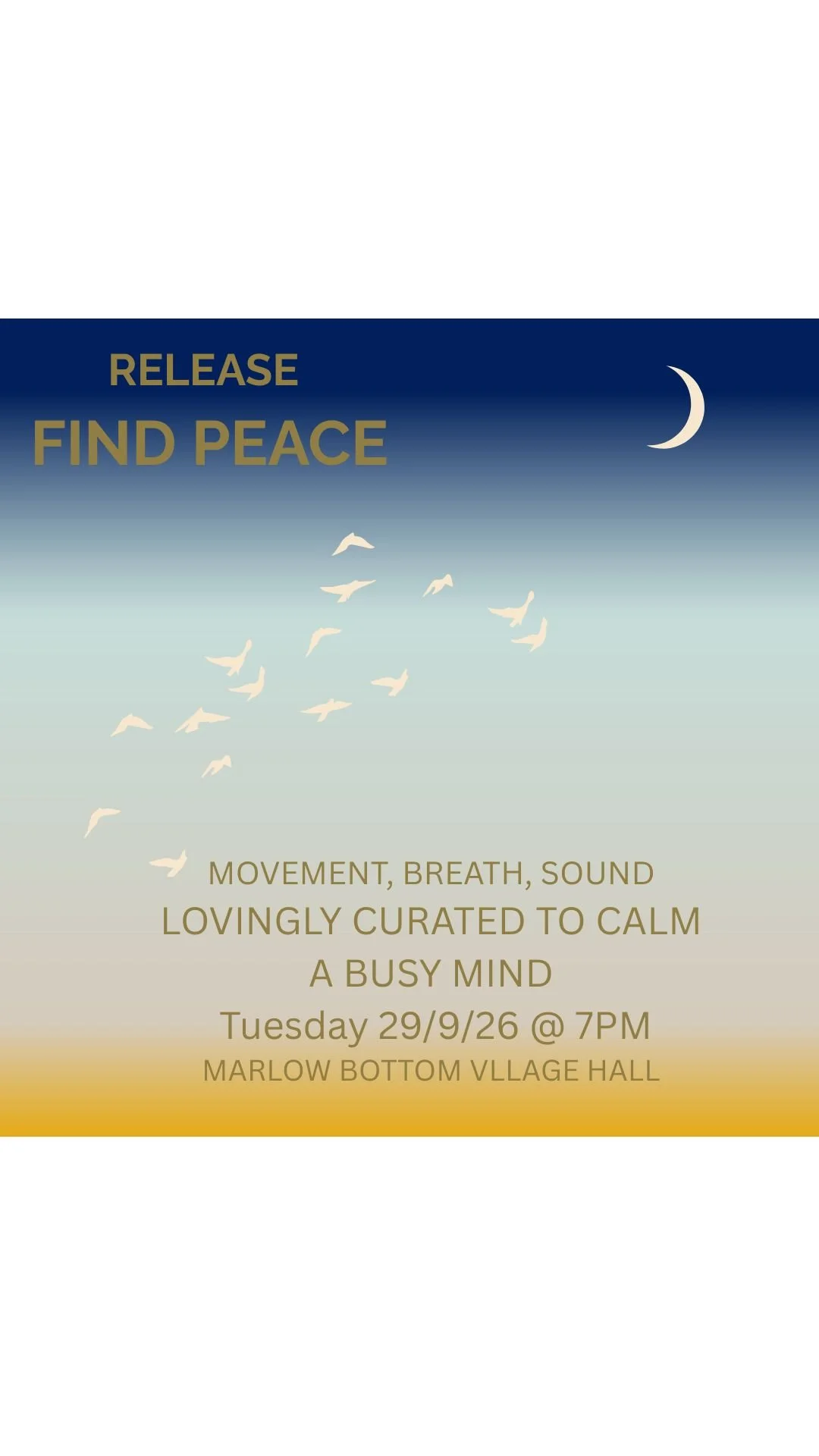 Movement, Breath & Sound Healing - Tuesday 29 September 2026
