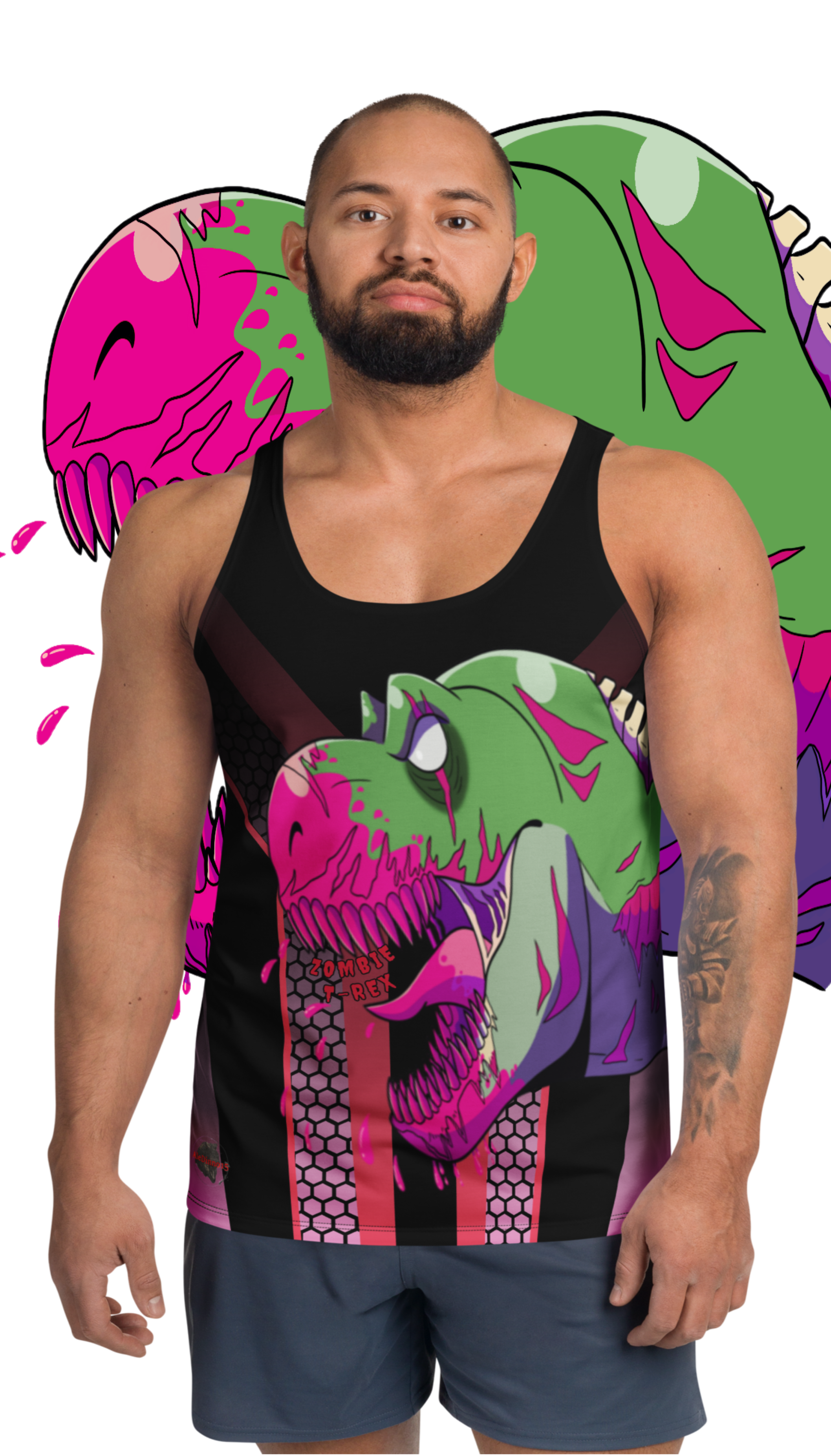 UNISEX TANKTOP - T=REX ZOMBIE - ALEDINNO15