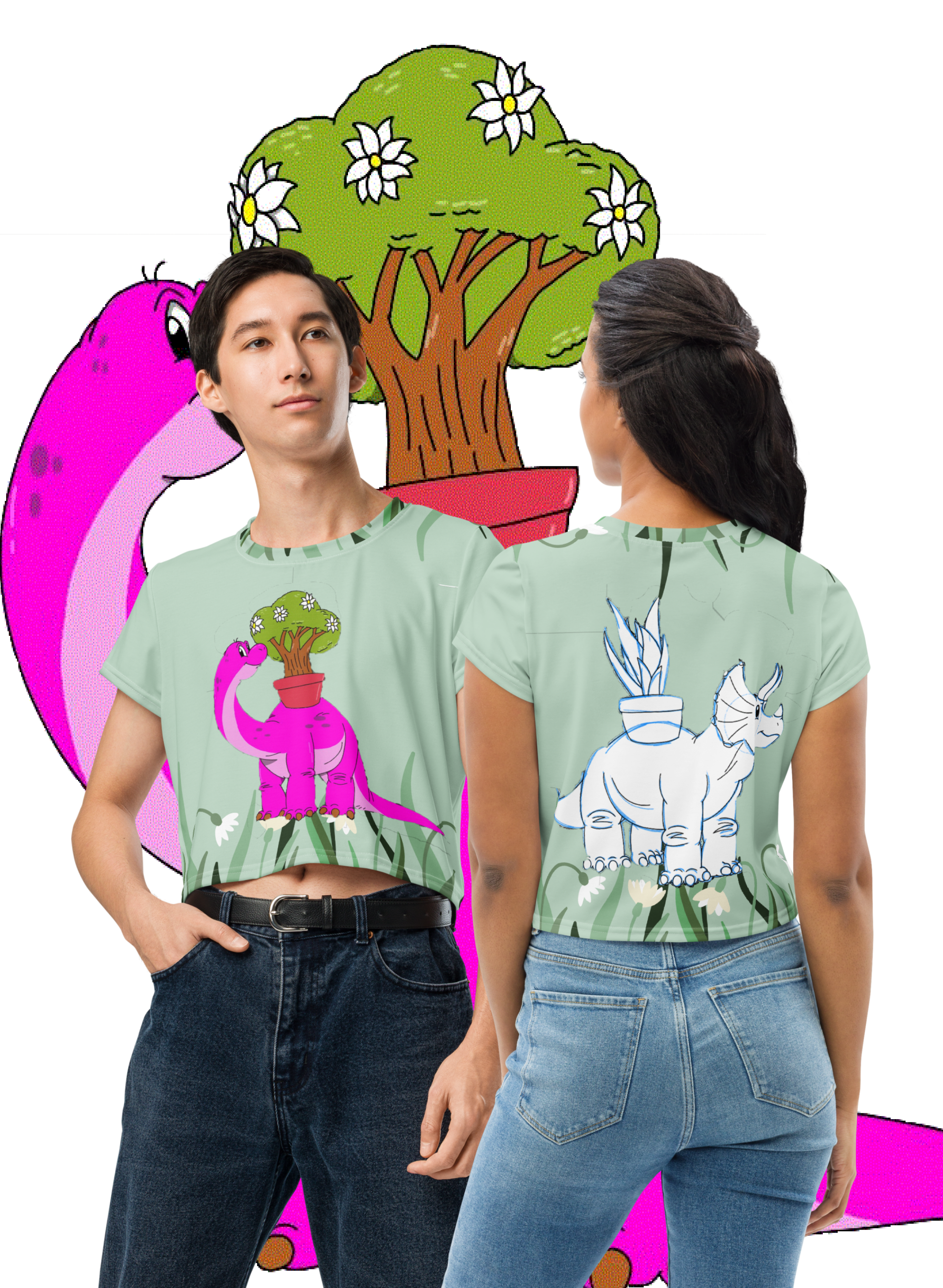 BRONTO - TRICERATOP NATURA Crop Tee