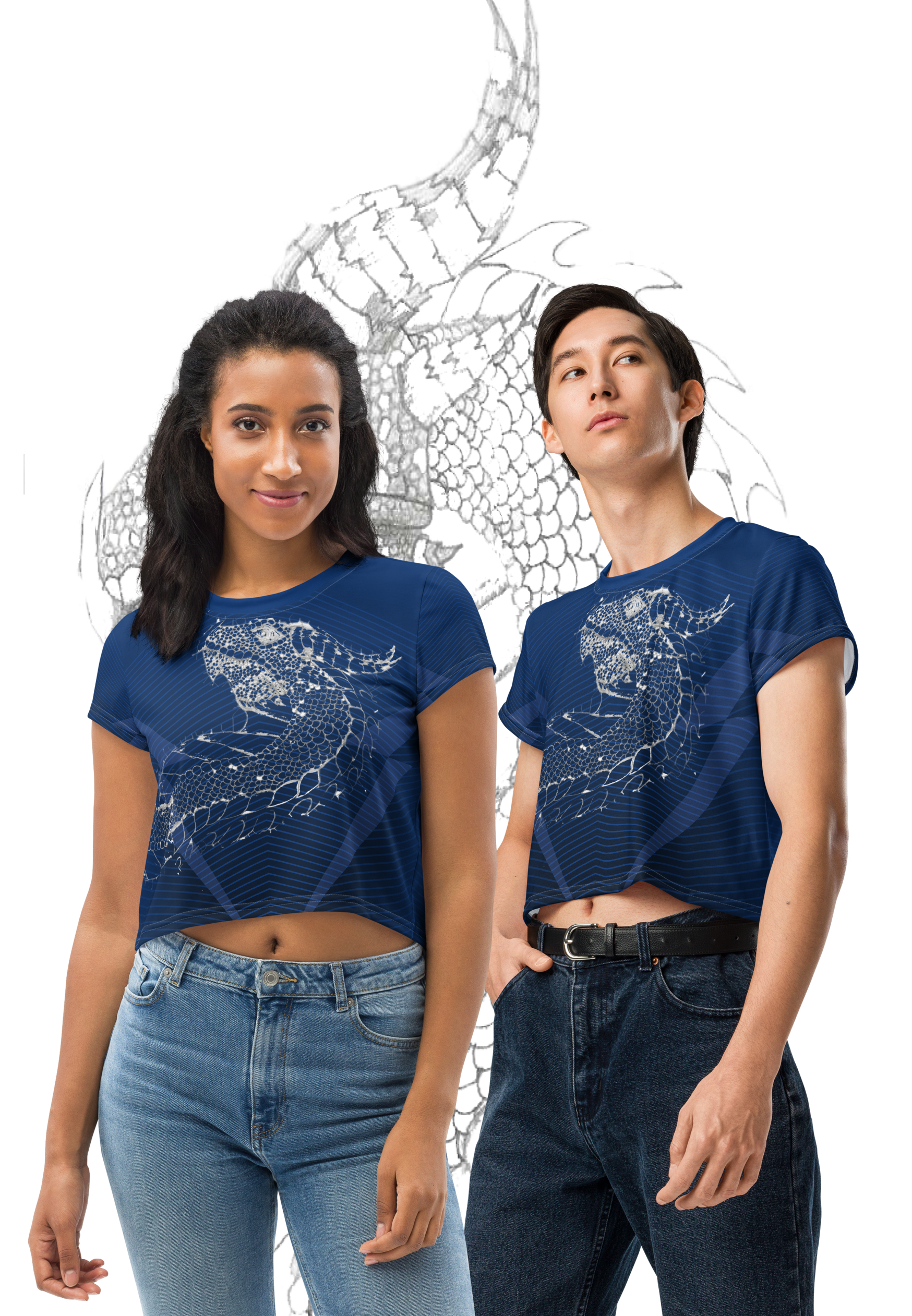 MIKODRAKGO Crop Tee  Azu Scuro