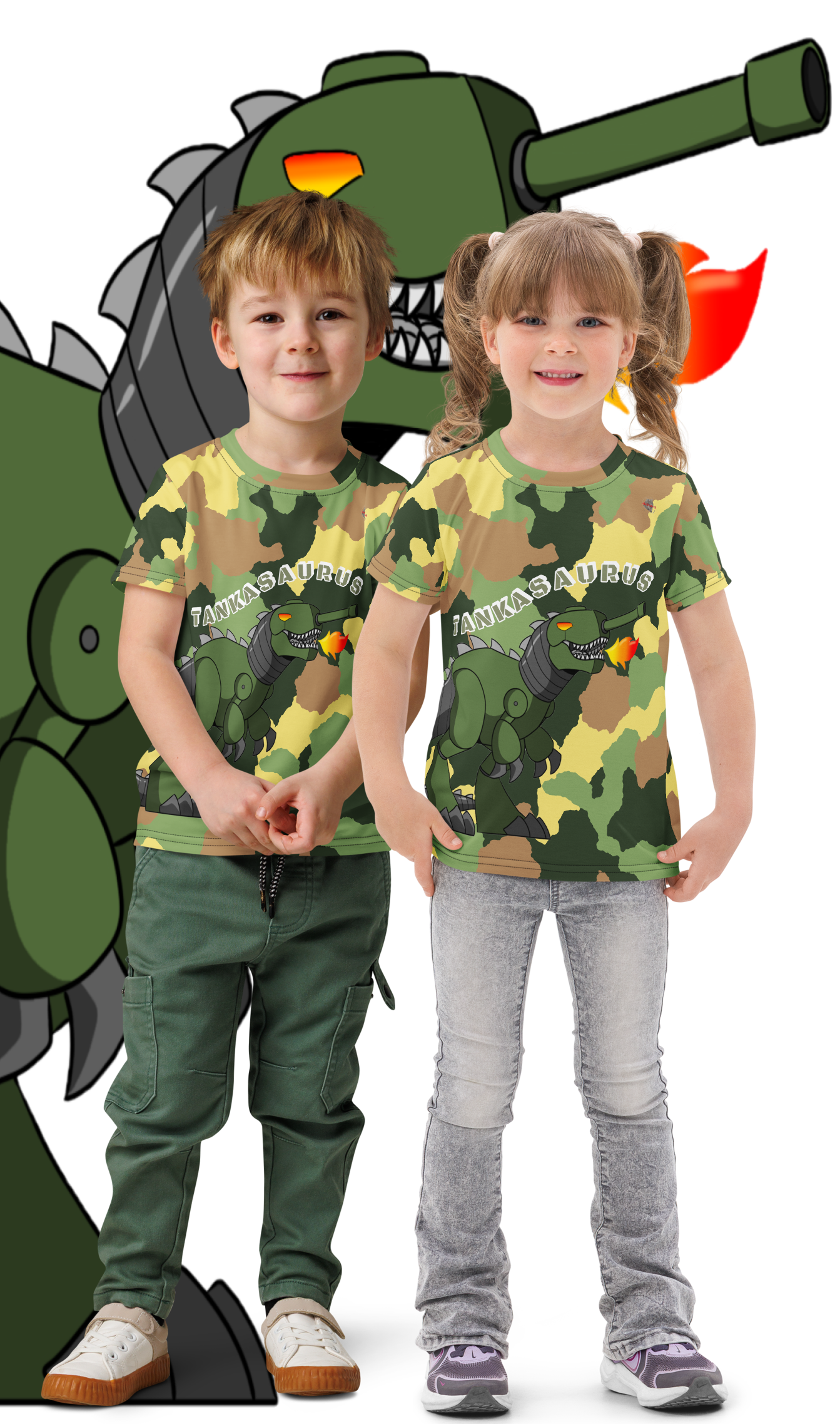 TANKASAURUS KIDS COTTON CREW NECK T-SHIRT