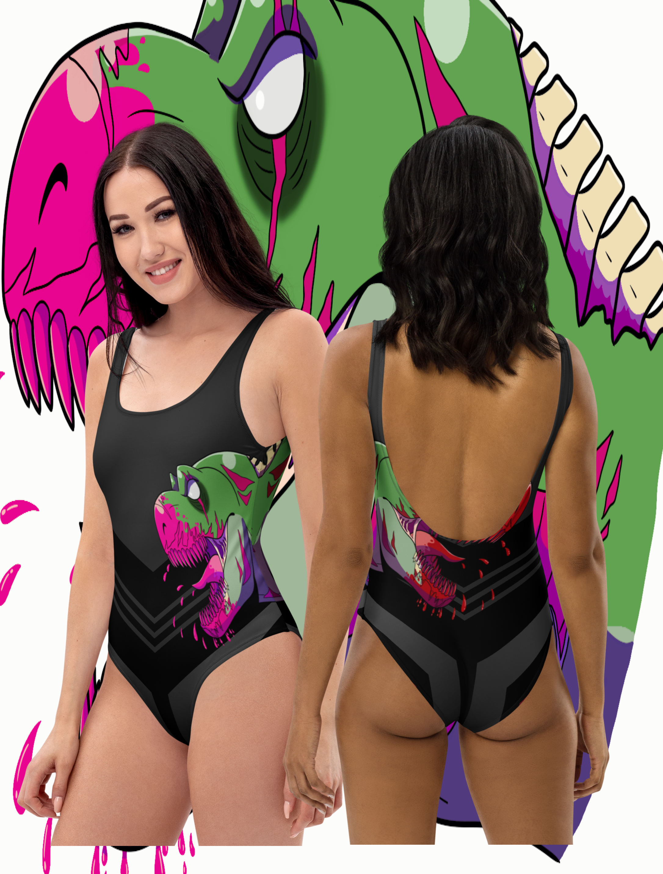 ALEDINNO15 - ONEPIECE SWIMSUIT - ZOMBIE T-REX One-Piece Swimsuit