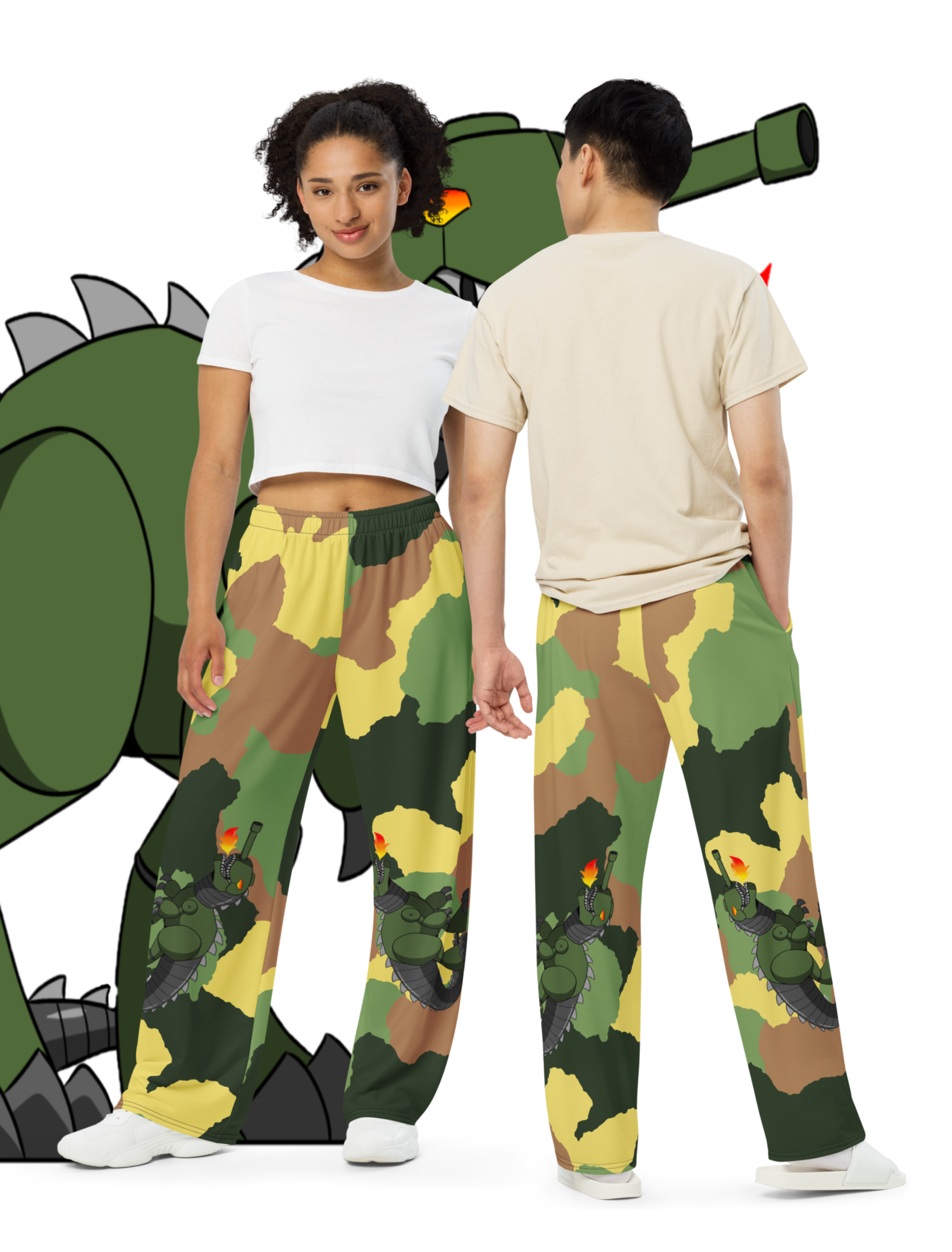 ALEDINNO15 - WIDE LEG PANTS - TANK - DINOSAUR