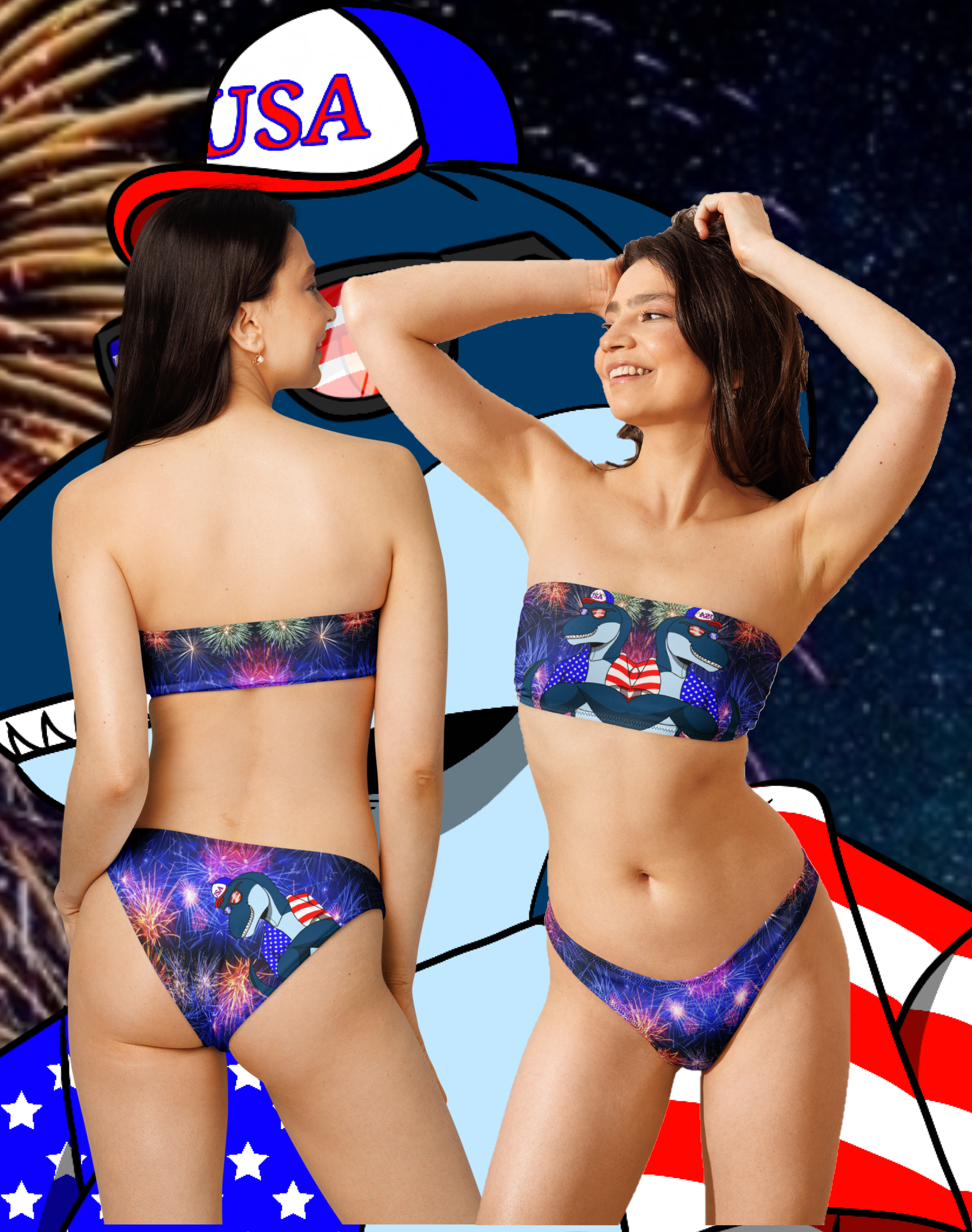 JACK RAPTOR INDEPENDENCE DAY - Recycled Bandeau Bikini