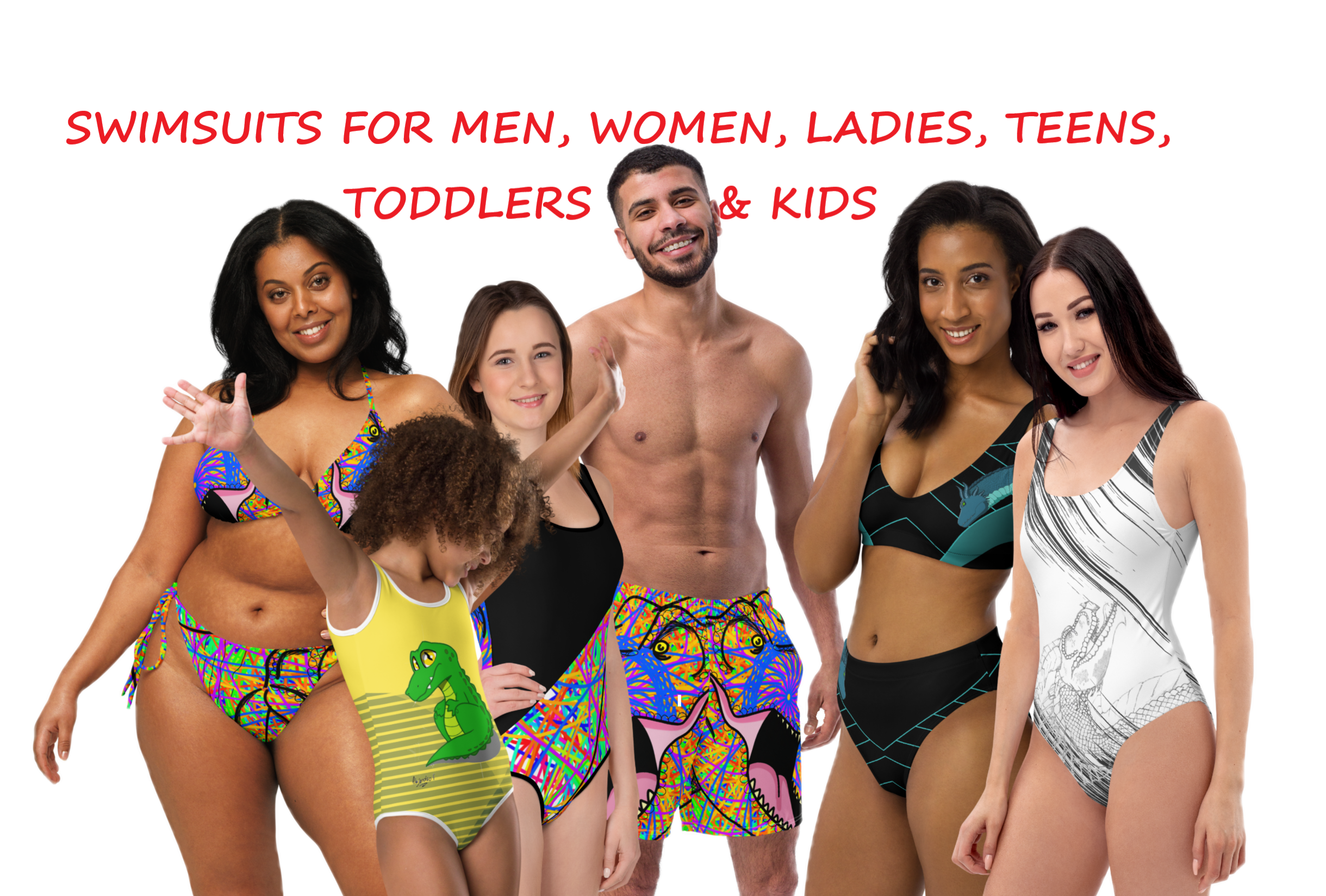 ALEDINNO15 - SWIMSUITRS, BIKINI, TRUNKS, SWIM SHORTS, DINOSAURS, DRAGONS, GATOR