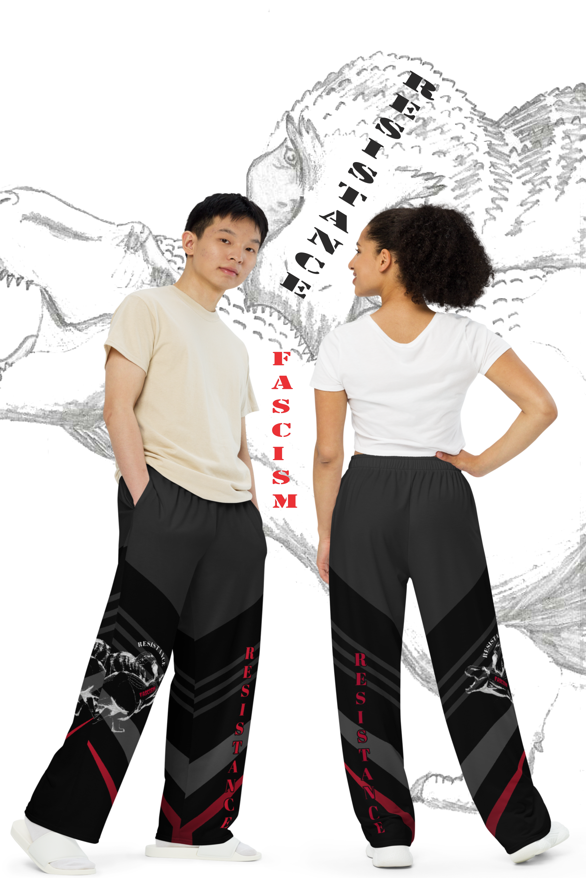 ALEDINNO15 - T-REX - RESISTANCE - WIDE-LEG PANTS - DINSAUR - BATTLE