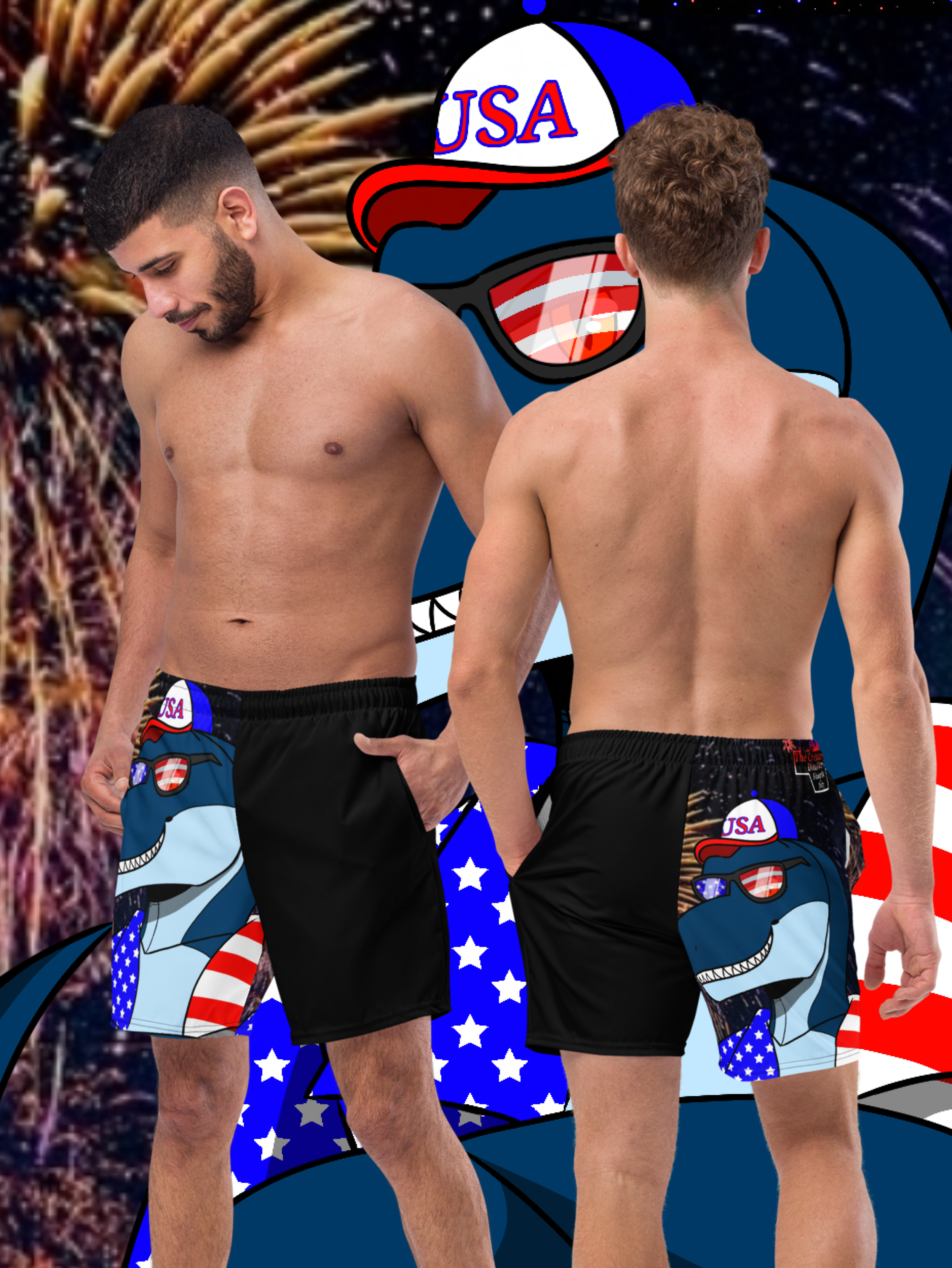 JACK RAPTOR INDEPENDENCE DAY - Recycled Swim Trunks