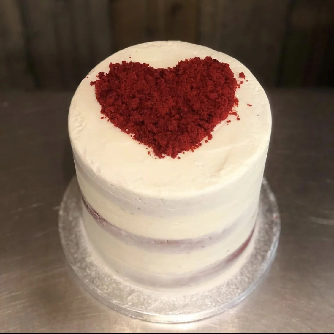 Semi-Naked Heart Cake