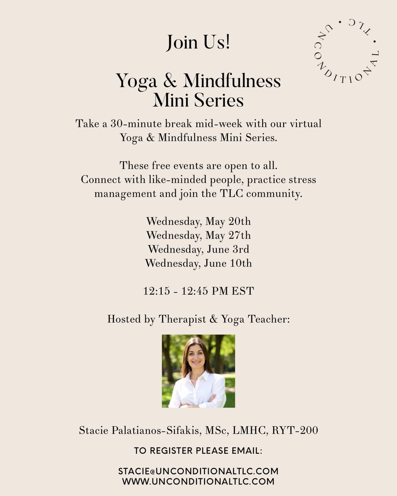 You&rsquo;re invited to our 4 week Yoga &amp; Mindfulness Series 🤍 Take time for YOU 🤍 #selfcare #yogatherapy #wellness