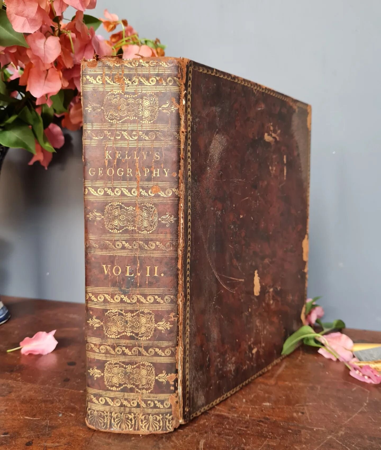 Very rare copy of &quot;Kelly's New System of Universal Geography, Vol II.&nbsp; Published in 1817.&nbsp; Amazing book full of fold out maps.&nbsp; Full leather binding with gilt title to spine and marbled end papers.It&nbsp; has&nbsp; signs of age, 