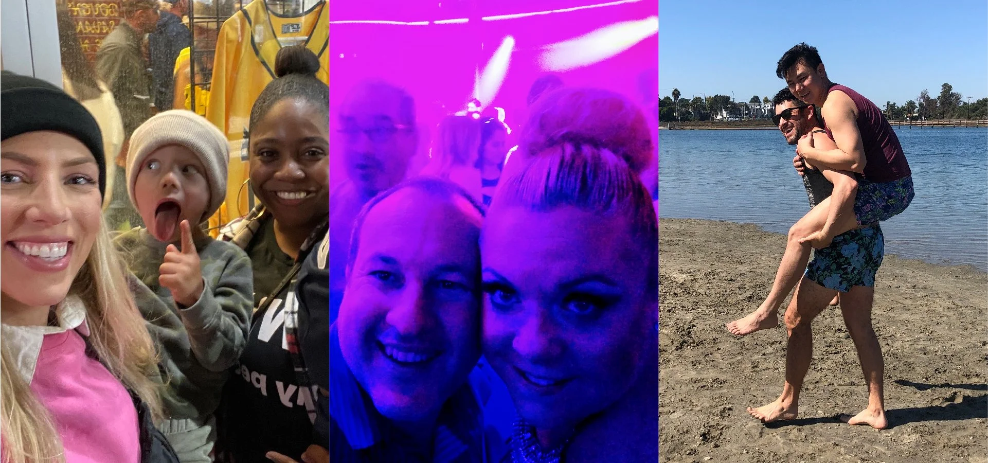 Collage of Lemonade team members enjoying activities in their hometowns.