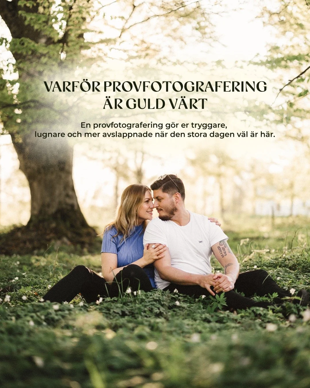 Provfotografering &auml;r n&aring;got som &auml;r v&auml;ldigt underskattat😊

Det &auml;r ett j&auml;ttebra tillf&auml;lle att dels l&auml;ra k&auml;nna varandra och se hur jag jobbar. Men &auml;ven att f&aring; vackra bilder d&auml;r vi inte har ti