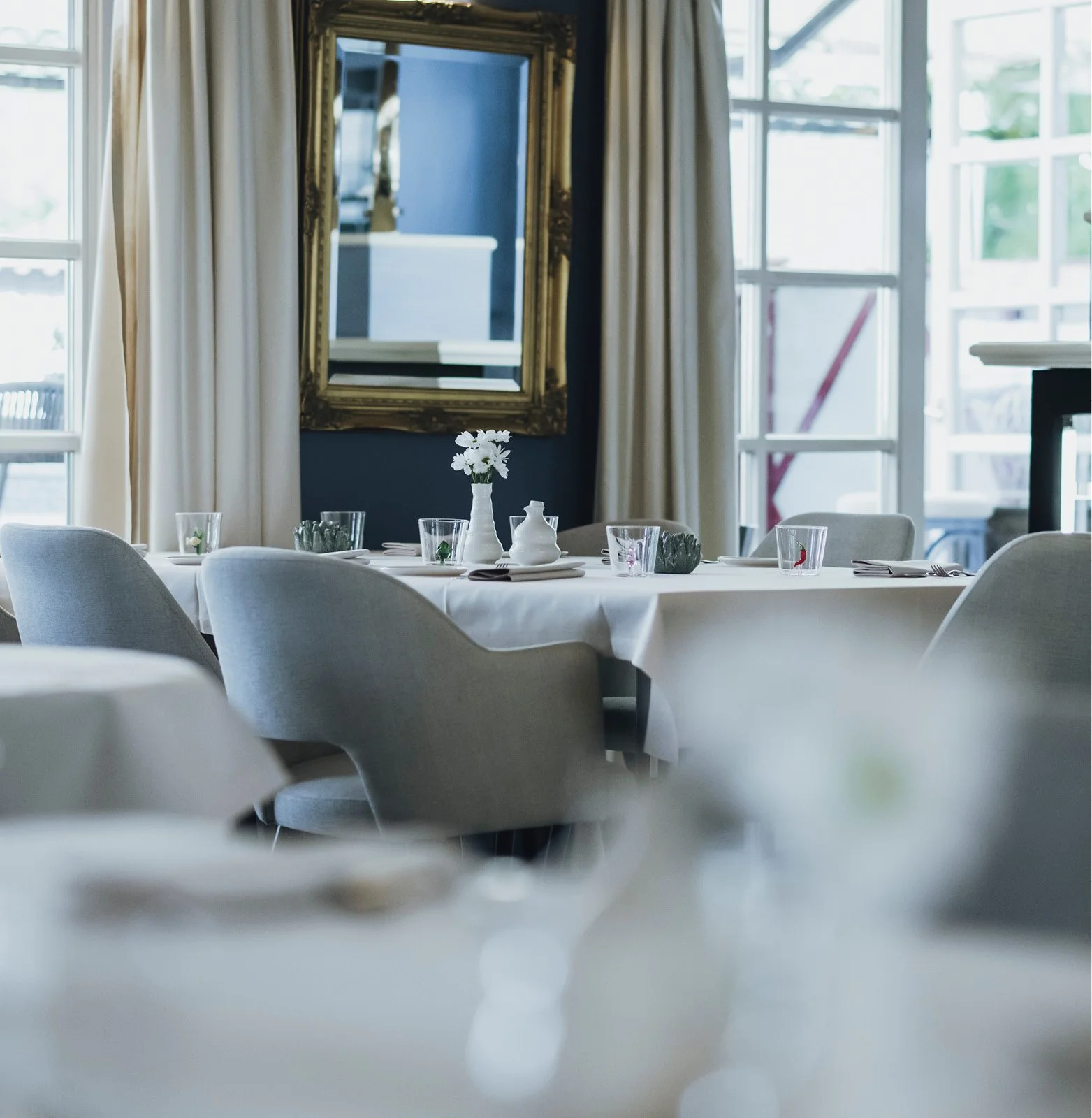 Set table in the ANIMO by Aigner restaurant in Salzburg