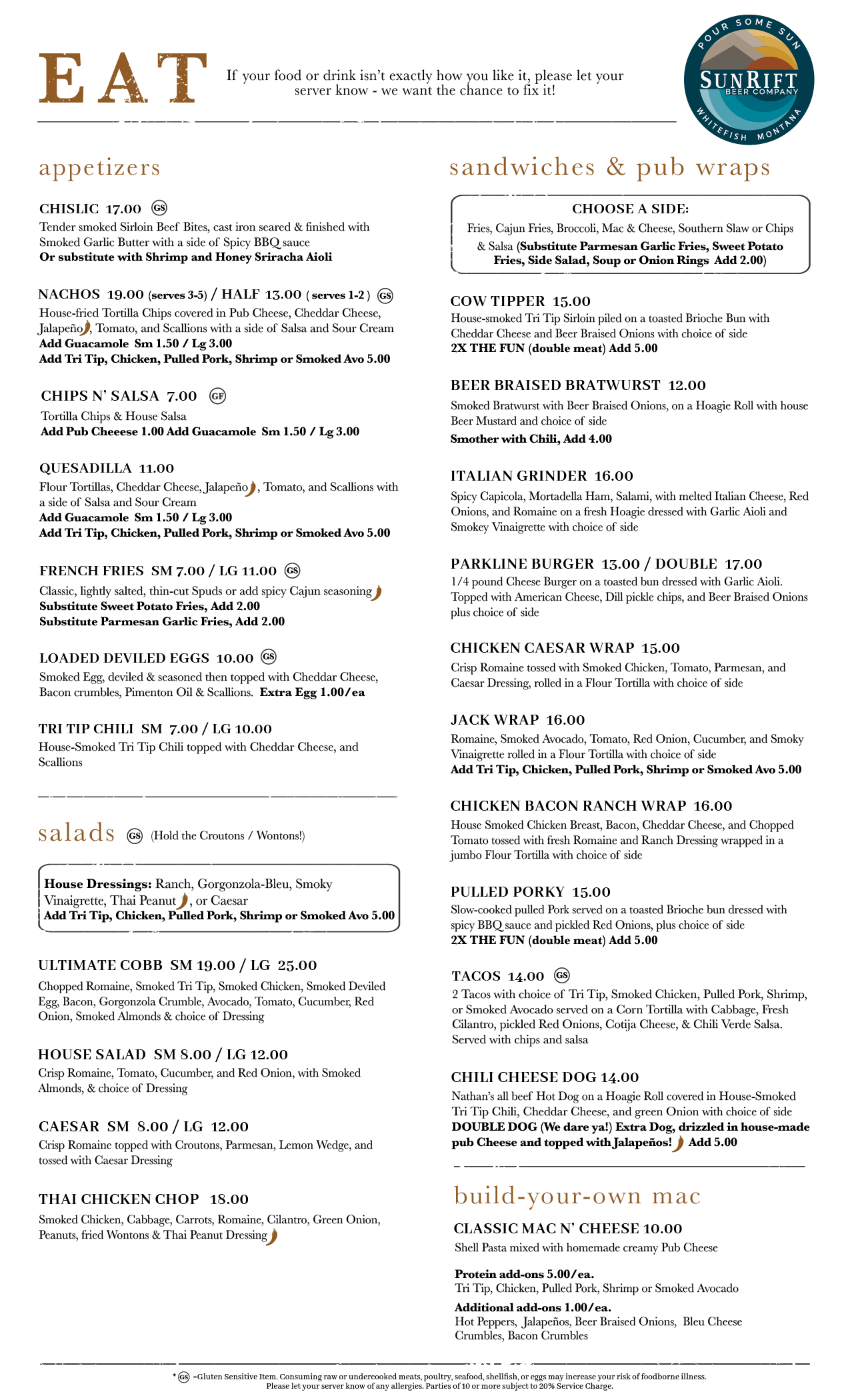 Whitefish Food — SunRift Beer Company